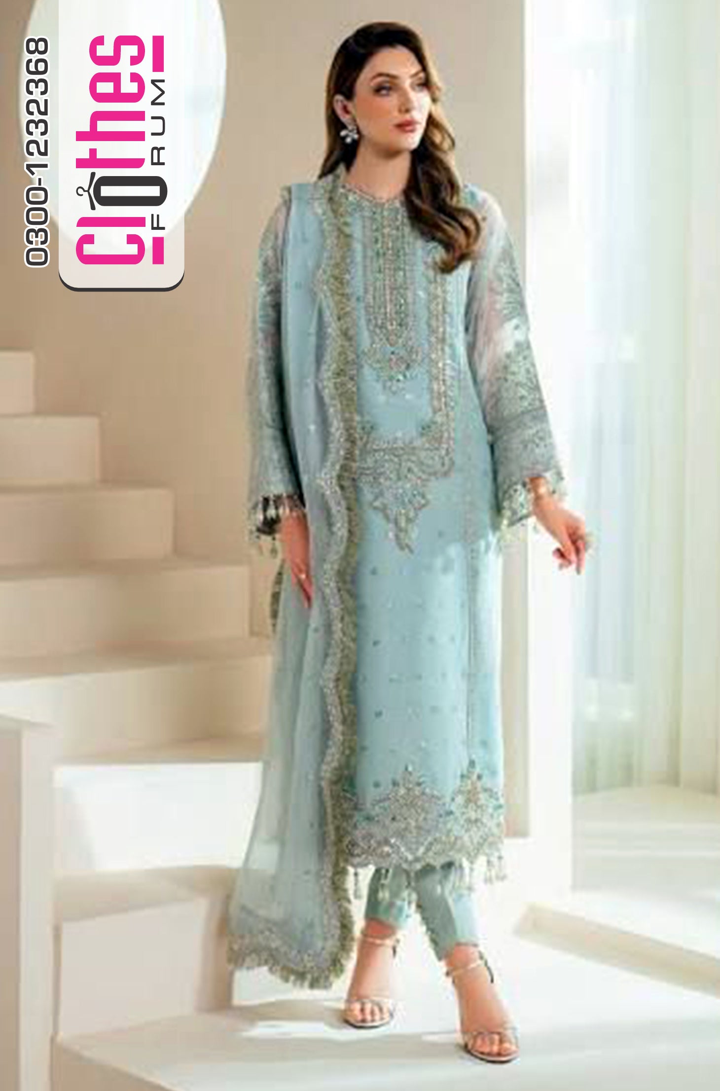 Alizeh Wedding Edition – Organza Embroidered Outfit with Silk Trouser