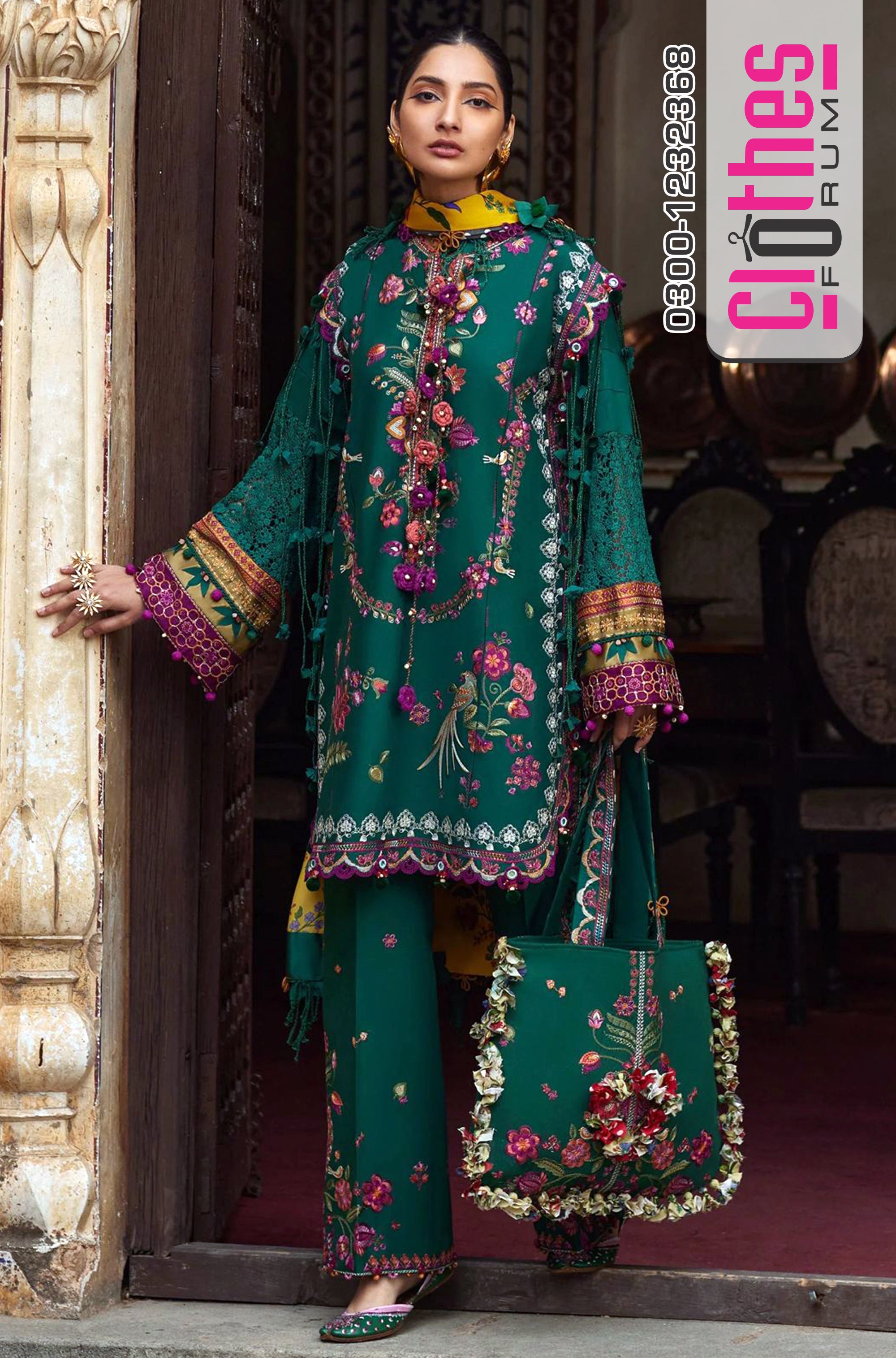 Elan Luxury Lawn – Emerald Garden Bloom | Summer Signature Edit