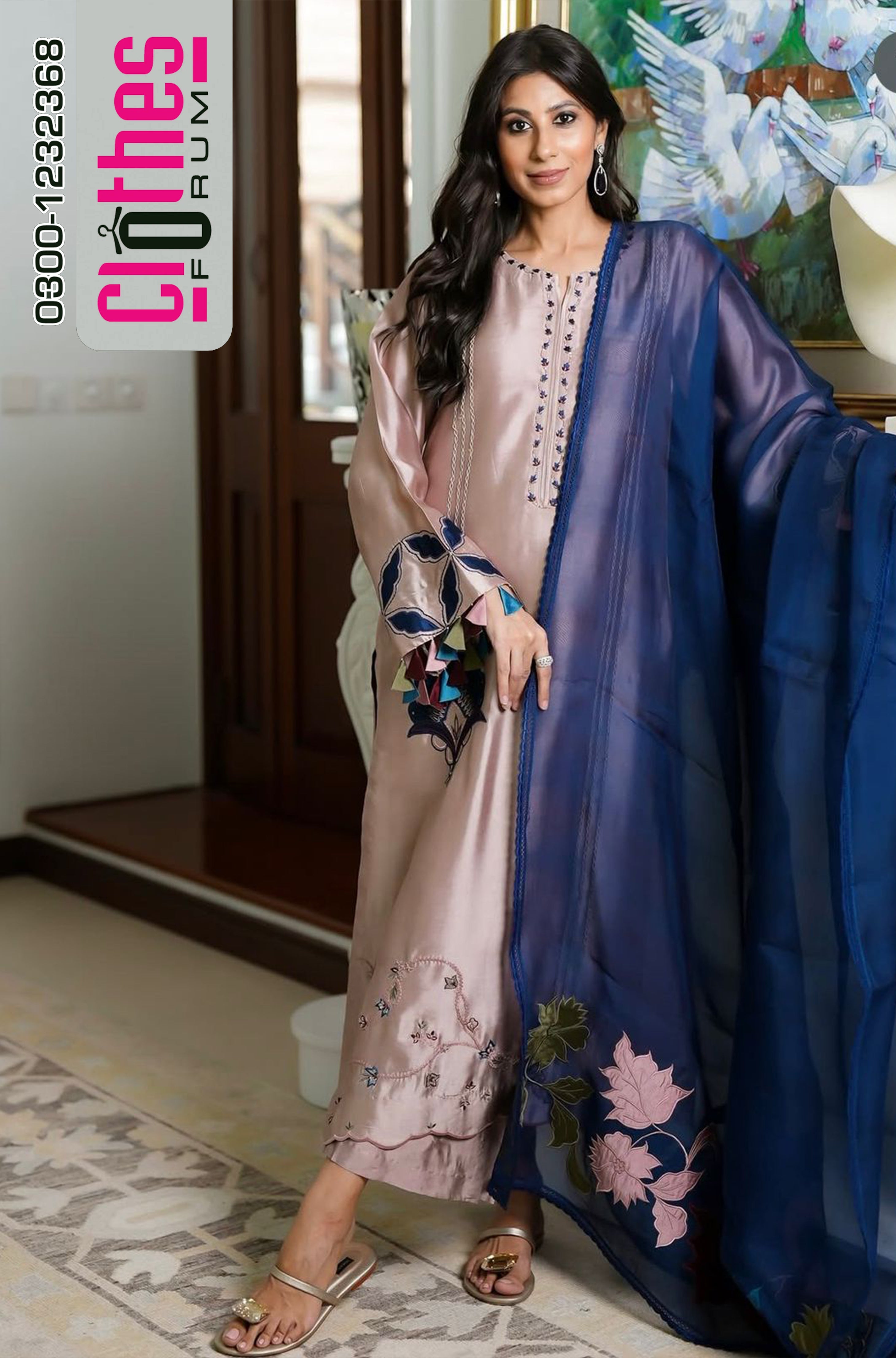 Faiza Rehman Misty Mauve Tissue Silk | Luxury Embroidered 2026