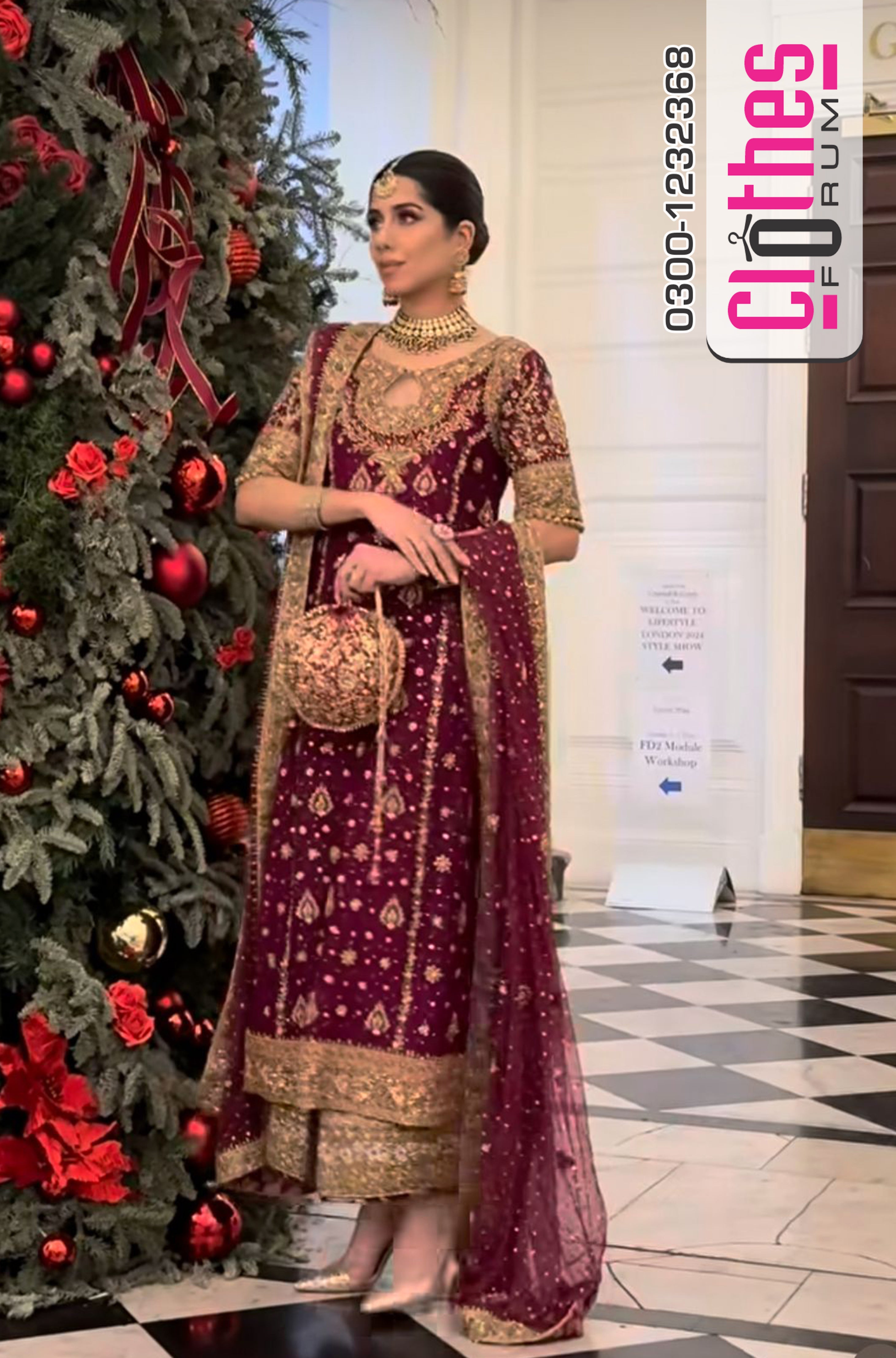 Haris Shakeel Luxury Embroidered Silk Dress – Ready-to-Wear Party Edition