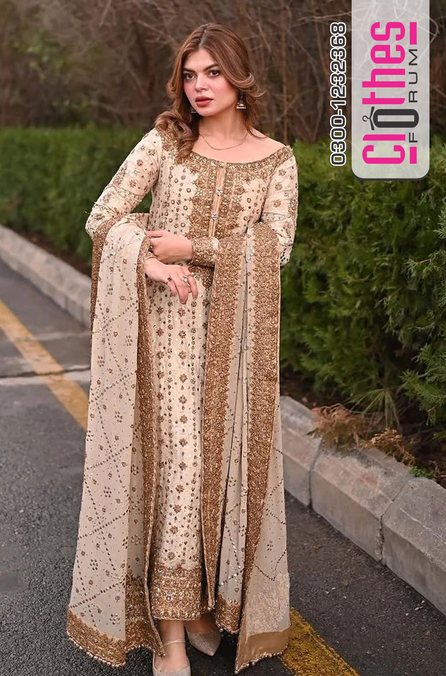 Haris Shakeel Off White Chiffon Luxury Formal – Hand Embellished Wedding Collection