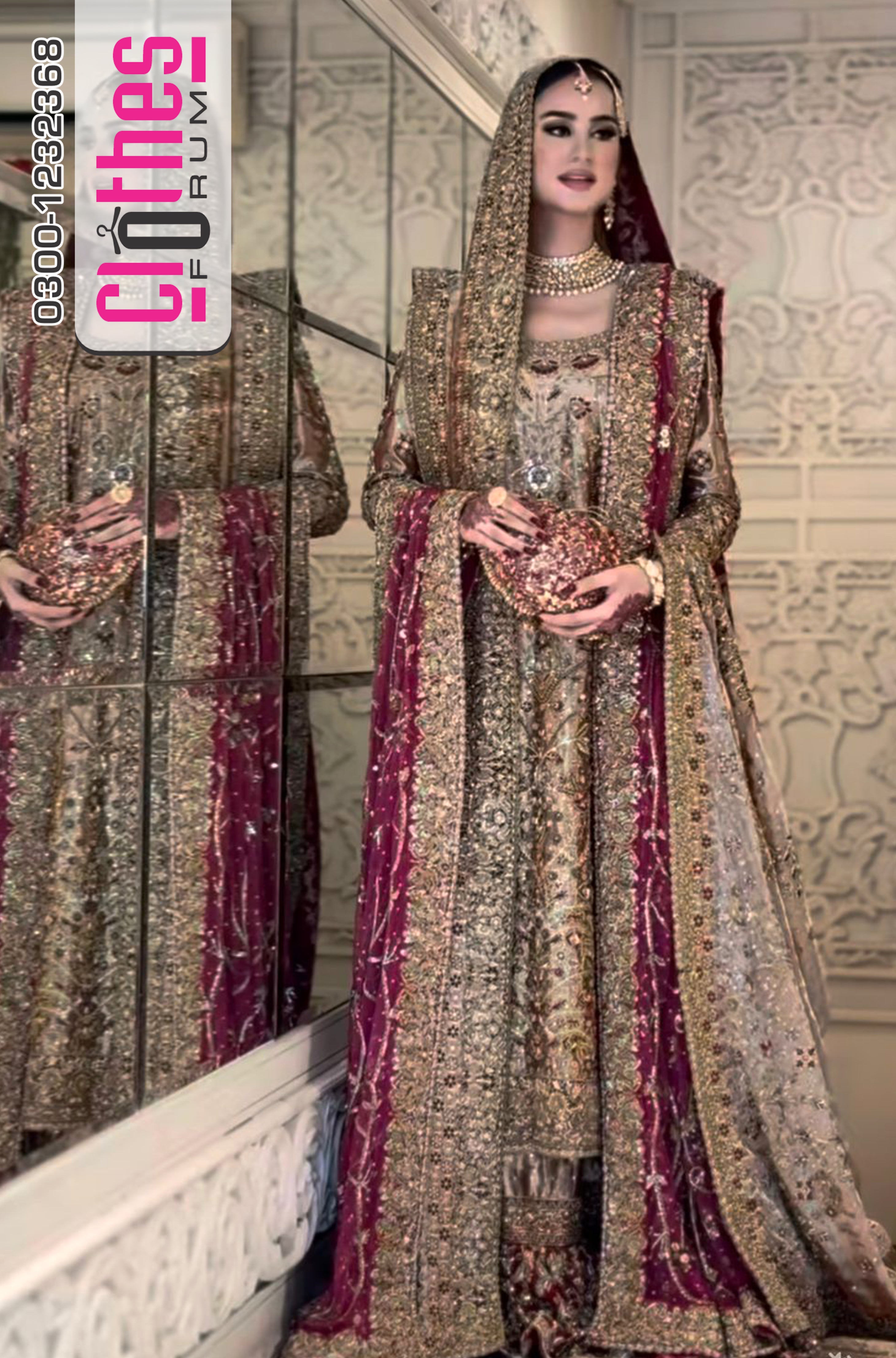 Haris Shakeel | Golden Chiffon Hand-Embellished Bridal