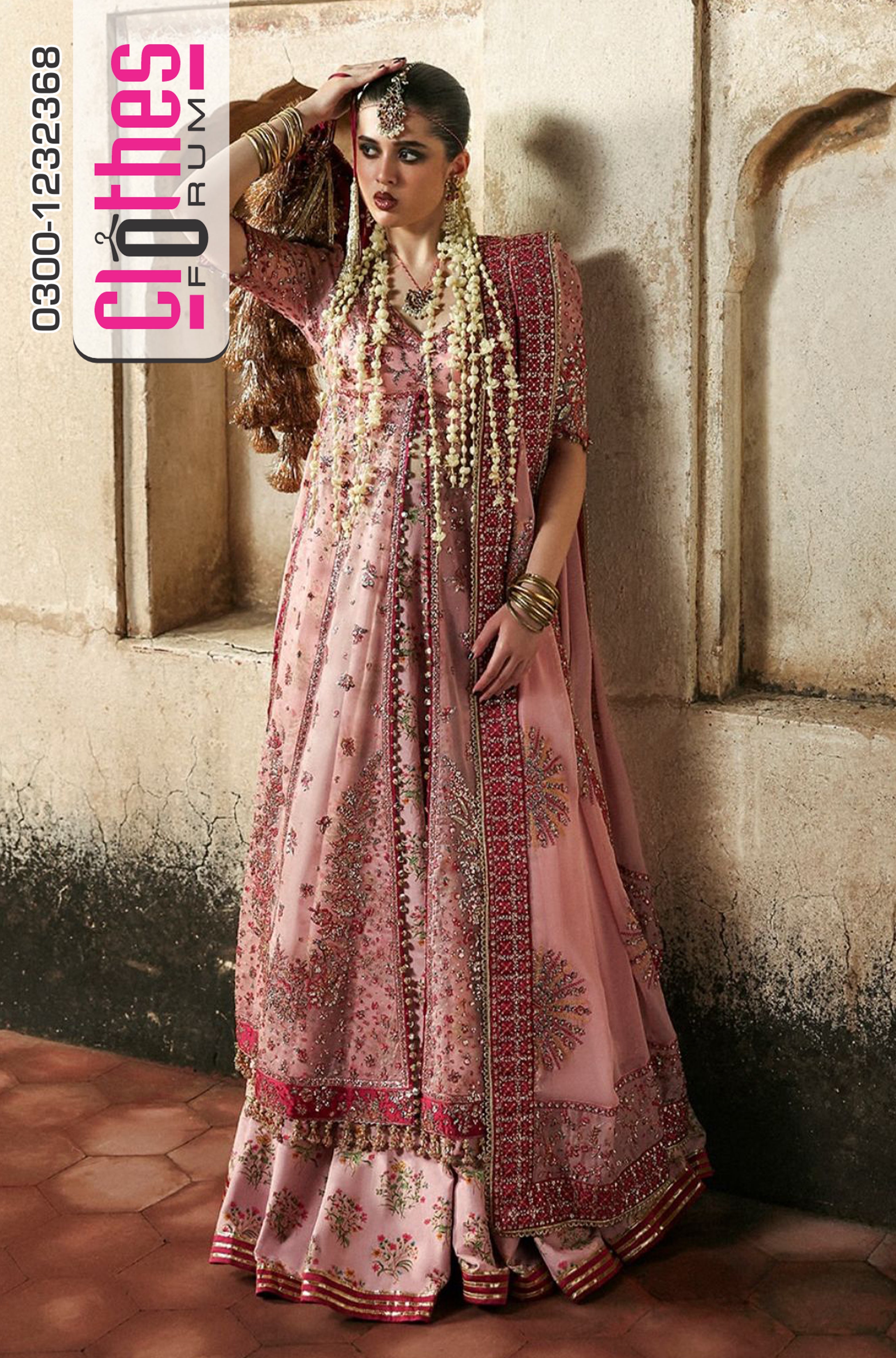 Hussain Rehar Massarat Sky Organza Ensemble – Luxury Formal Wear