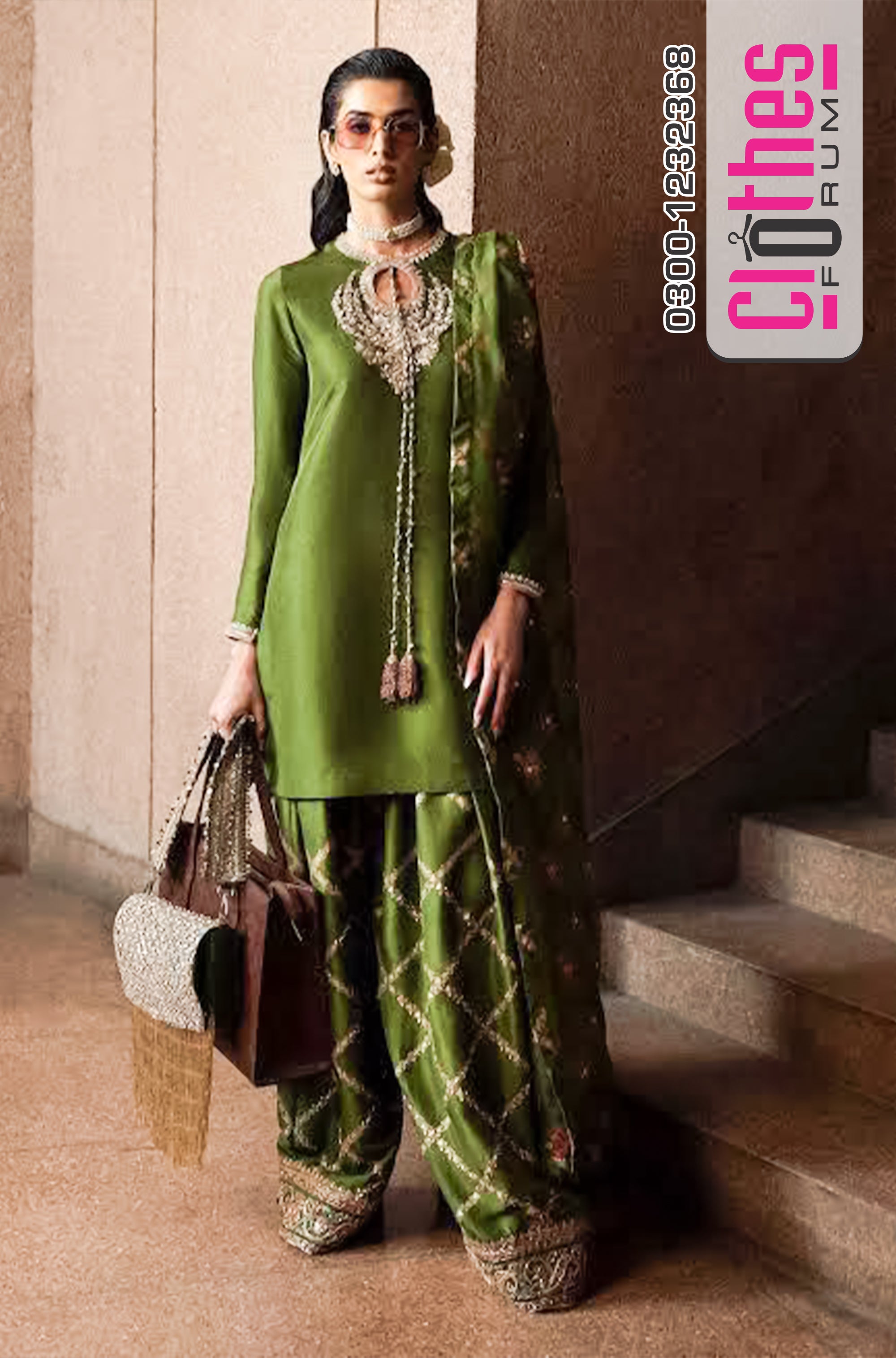 hussain rehar green dress SAHIR HussainRehar