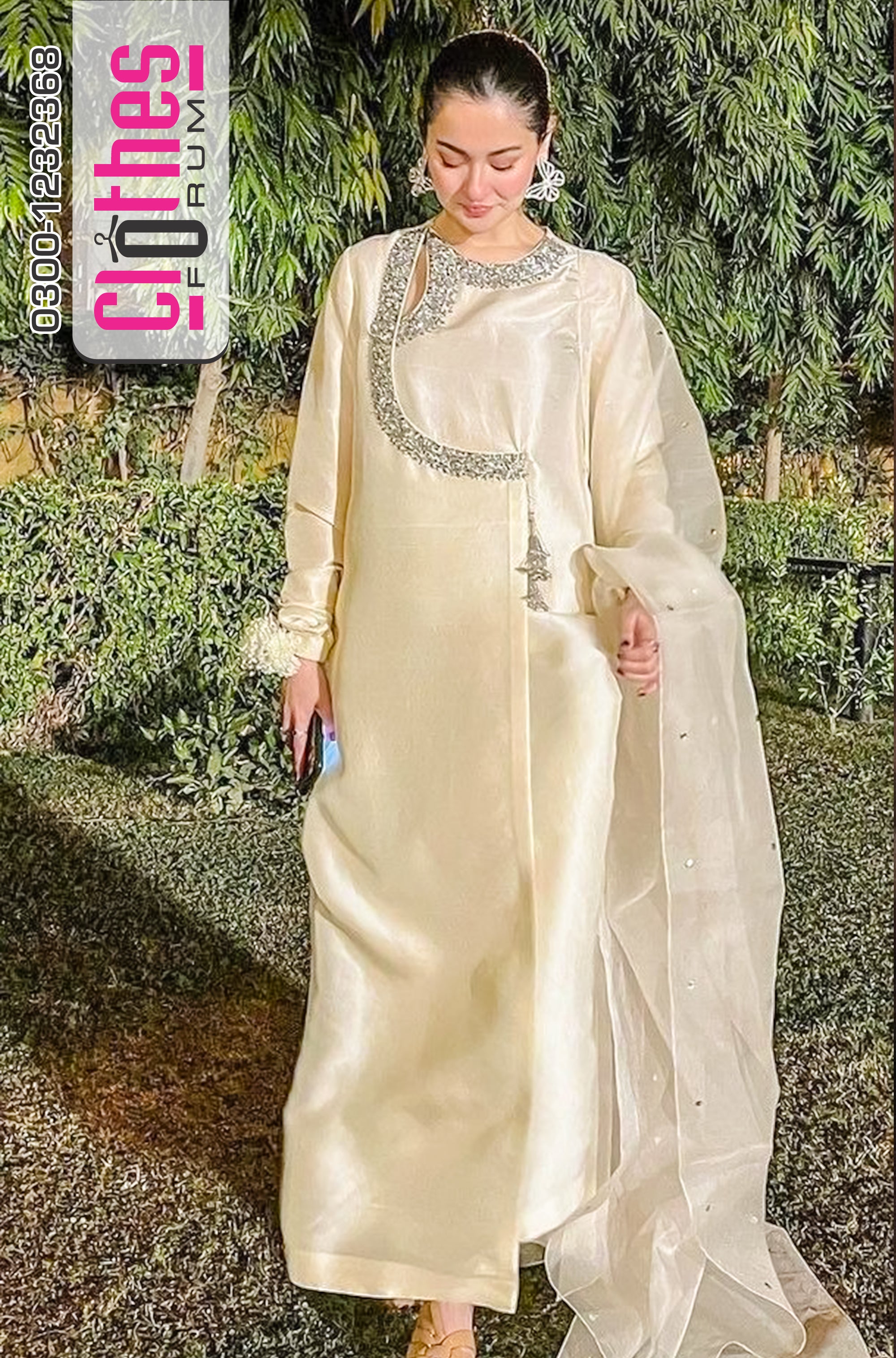 Handmade White Party Wear Dress by Hussain Rehar – clothesforum