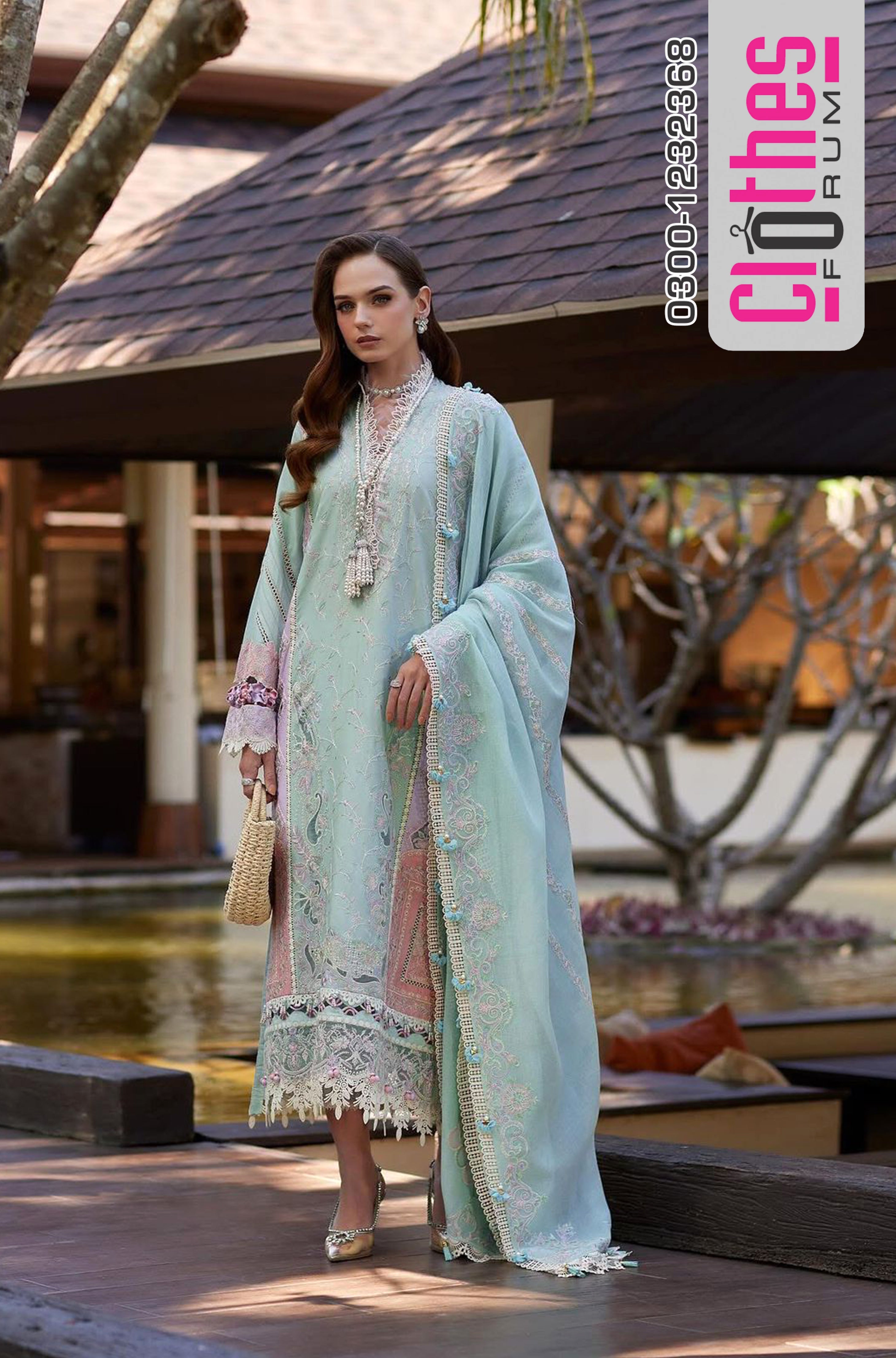 Kanwal Malik Aqua Laser-Cut Lawn | Luxury Summer 2026 Collection