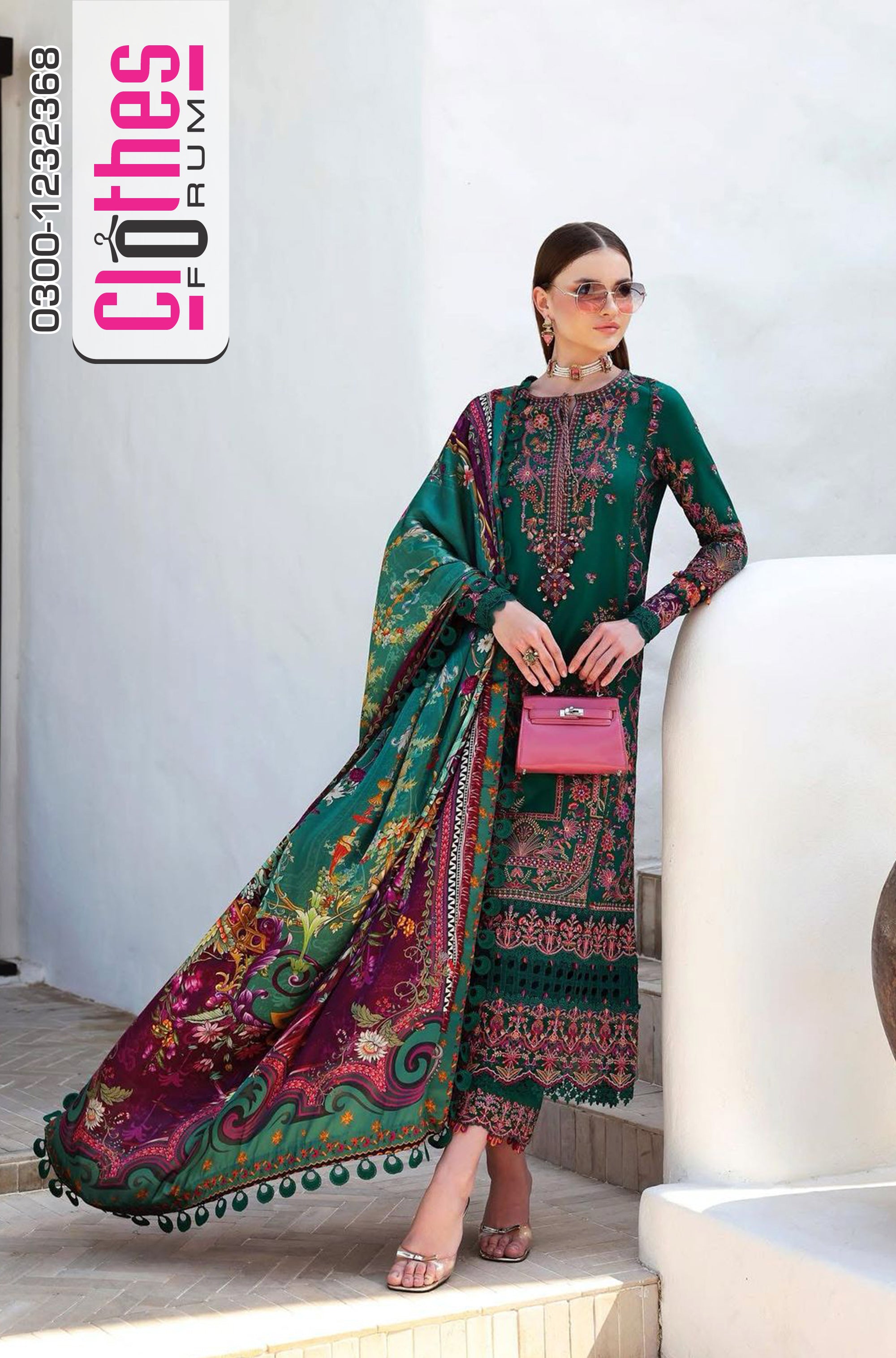 Kanwal Malik Luxury Lawn 2025 | Regal Emerald Bloom – Spring/Summer Edition