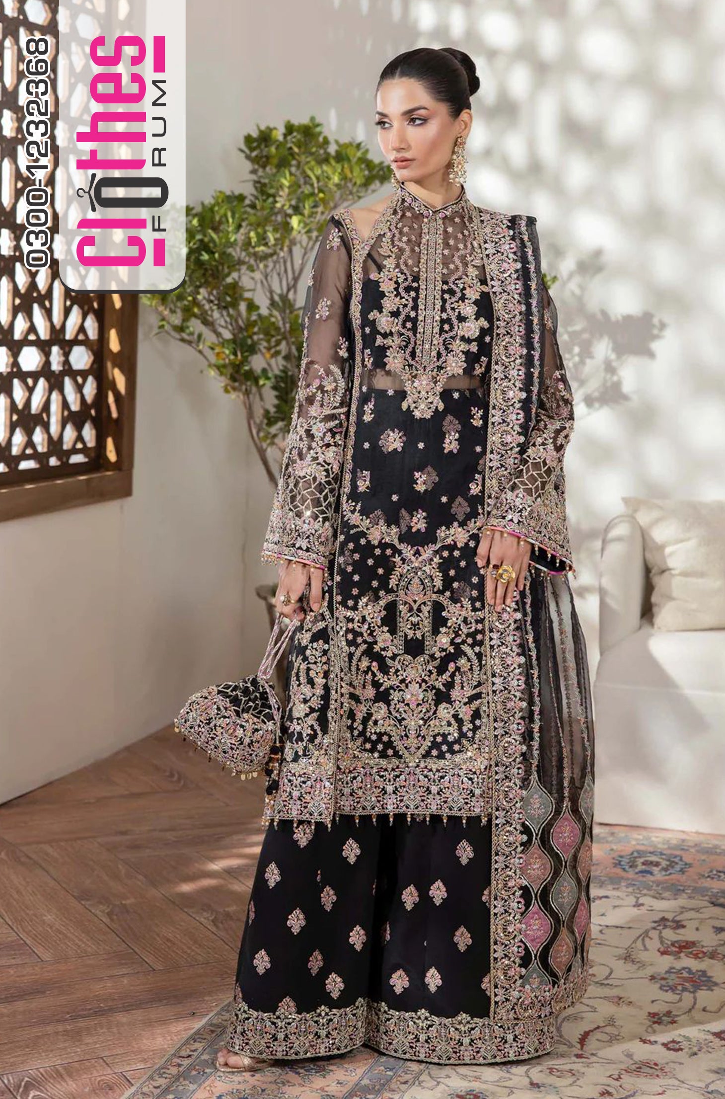 Kanwal Malik Black Chiffon Wedding Edition – Luxury Pret 2025