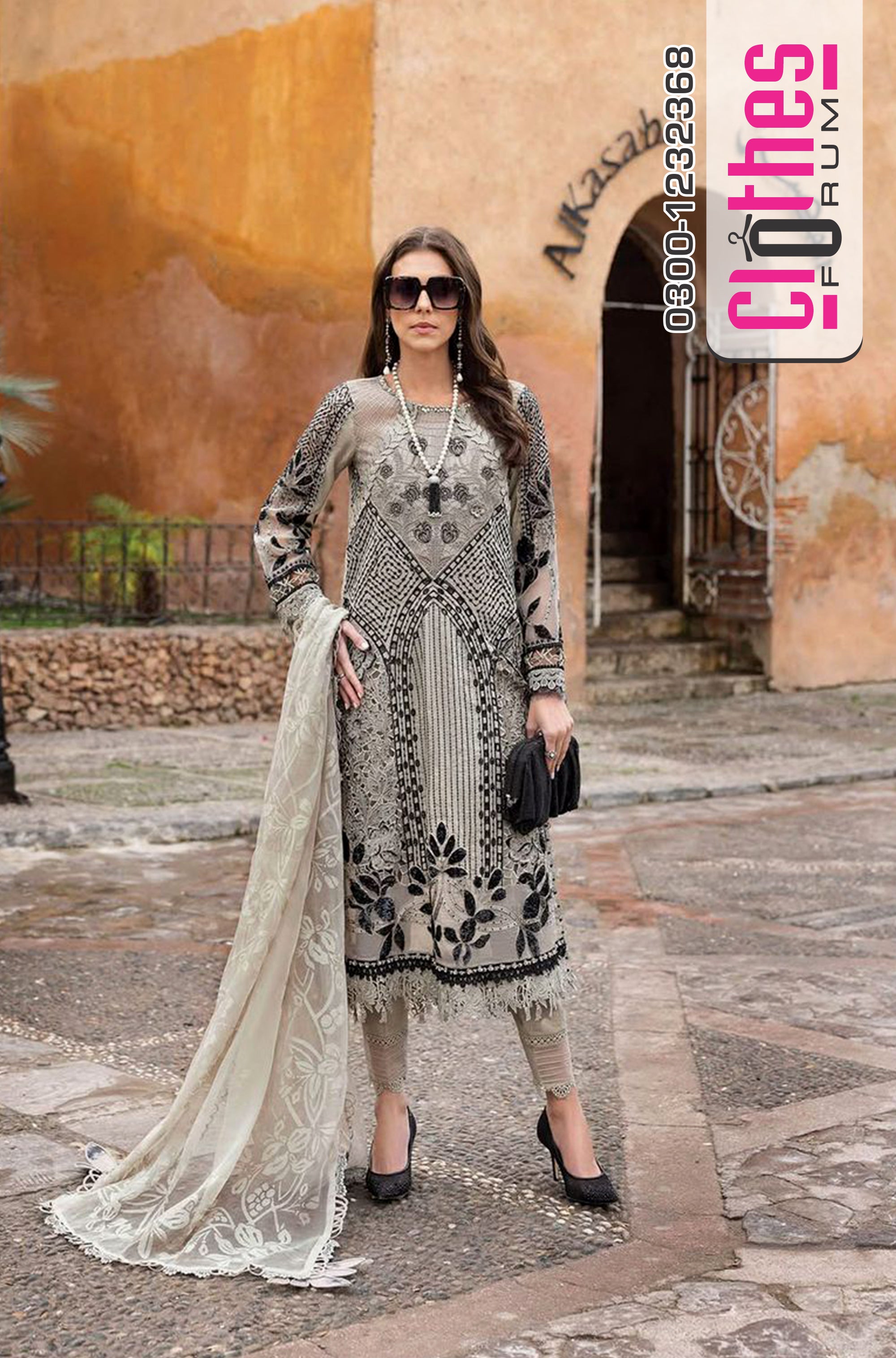 Maria B Luxury Lawn – Voyage à Luxe | Where Tradition Meets Timeless Glamour