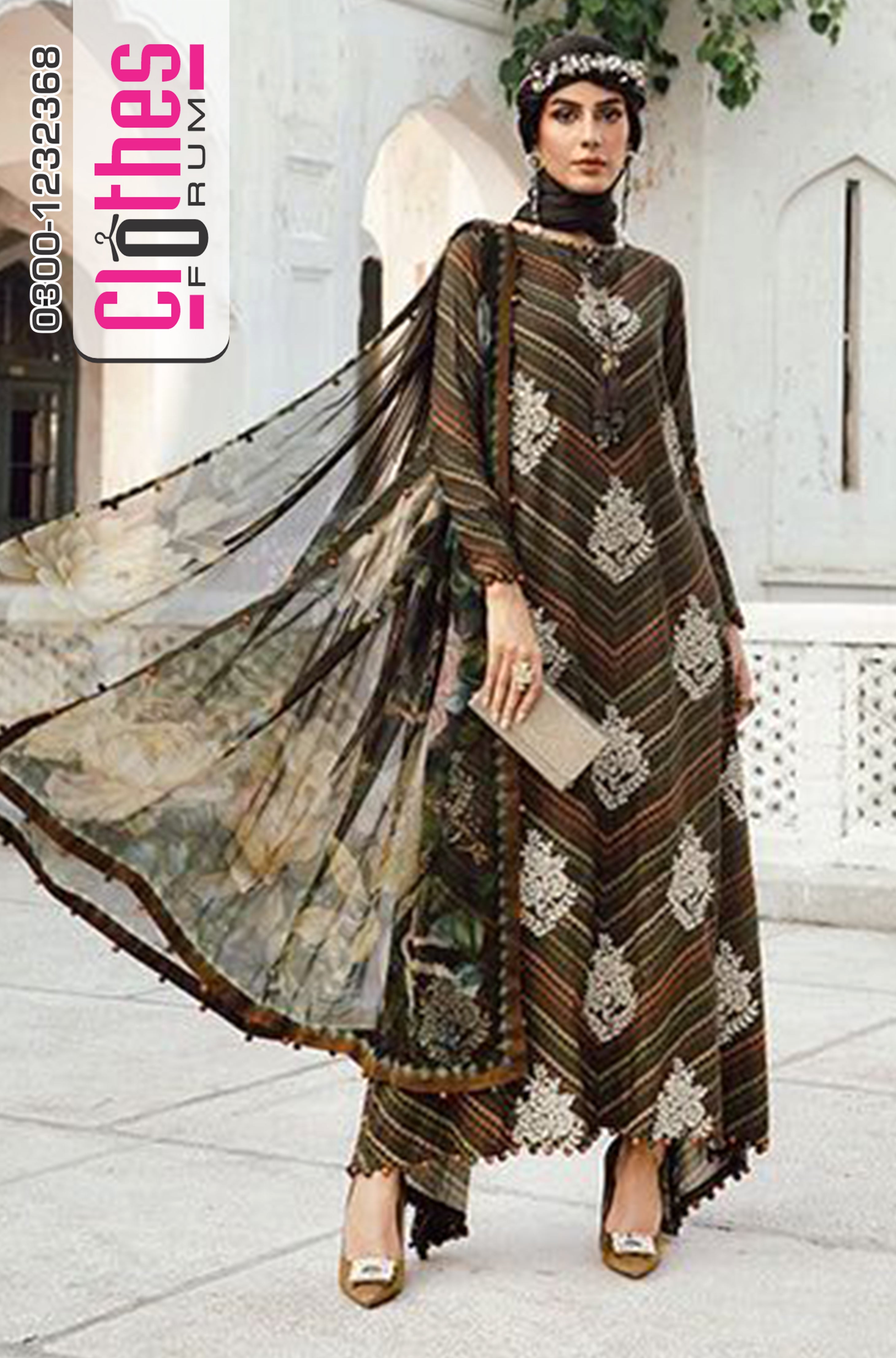 Maria B MPrint Unstitched 3-Piece Cambric Suit | Festive Wear Collection