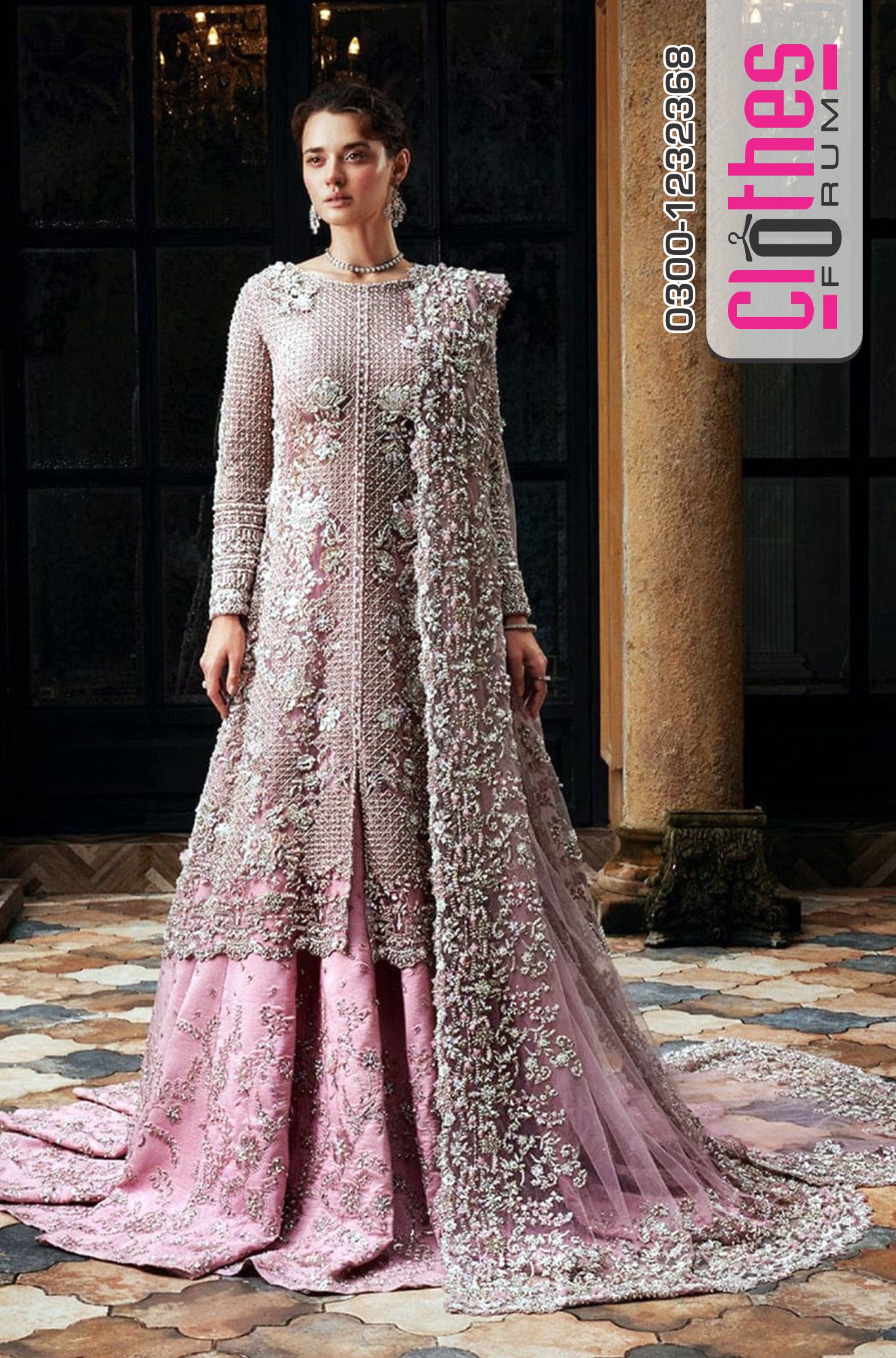 Mushq Wedding Edition – Pink Chiffon Zarim with Sequins & Stone Glamour