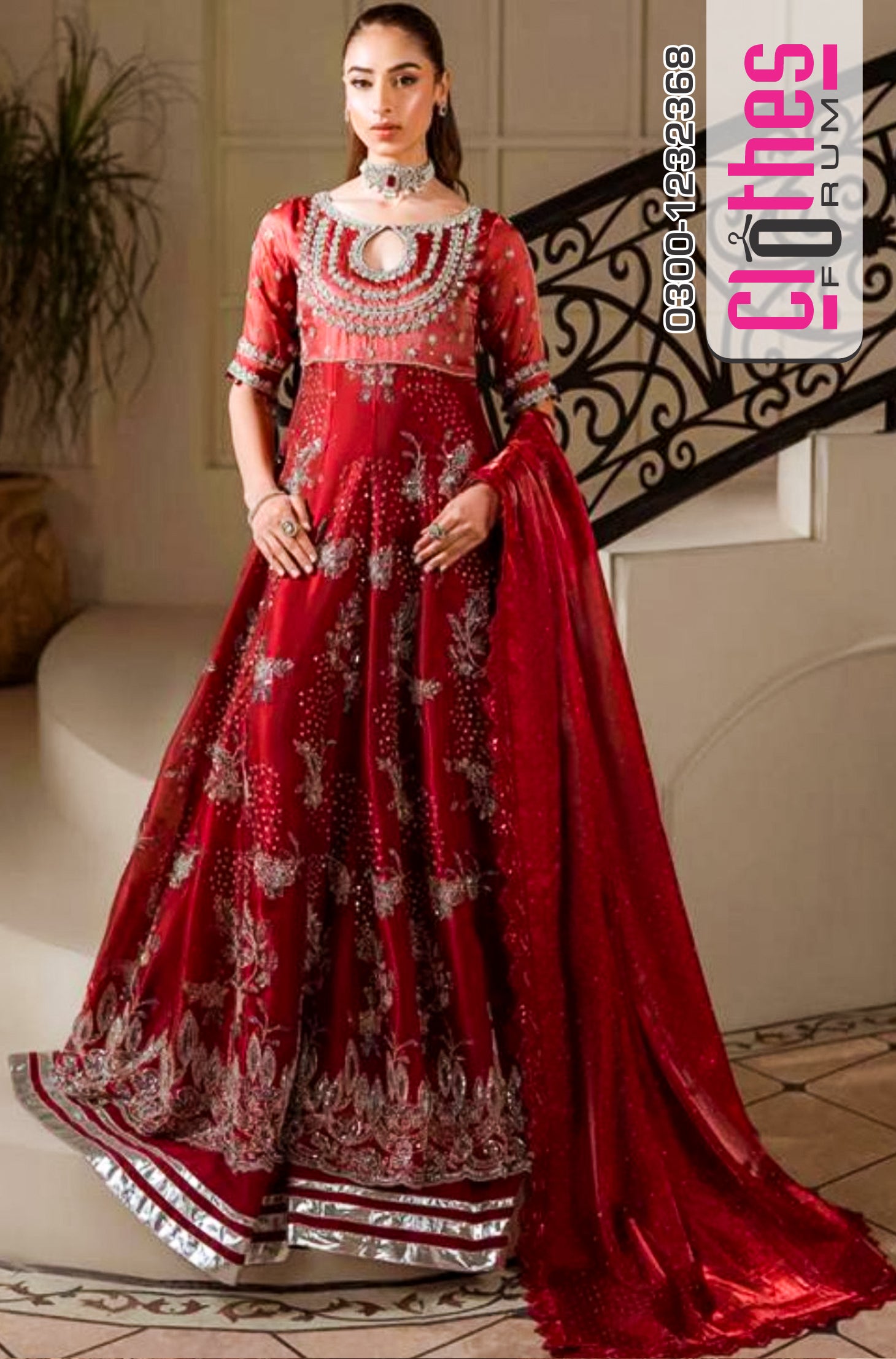 Nayra Maroon Mughal Royal Court Organza Silk Ensemble – Hand Embellished Luxury Formal