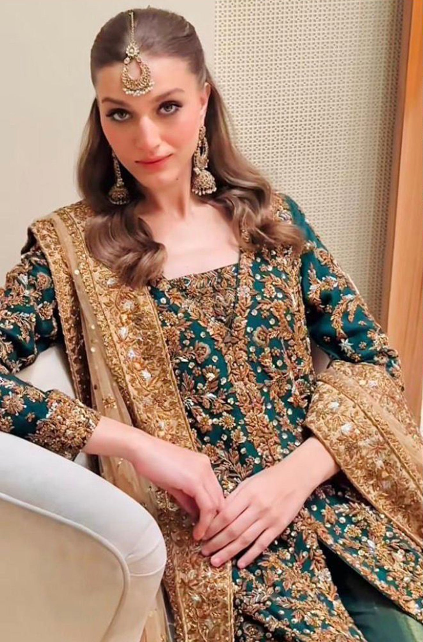 Haris Shakeel Embroidered Tussle Silk Gown | Wedding Collection