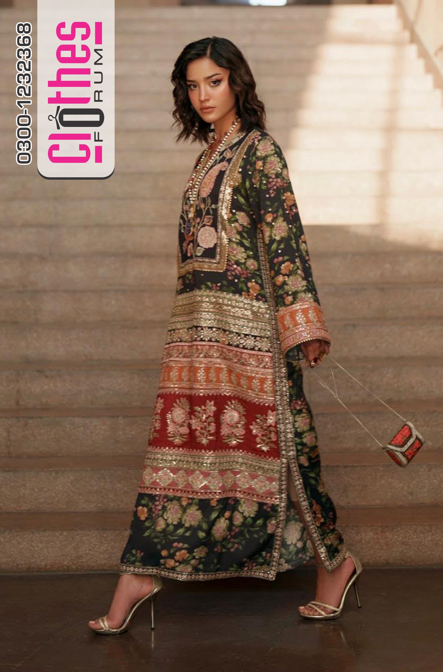 Ethnic Jet Black Embroidered Raw Silk Wedding 3-Piece Set