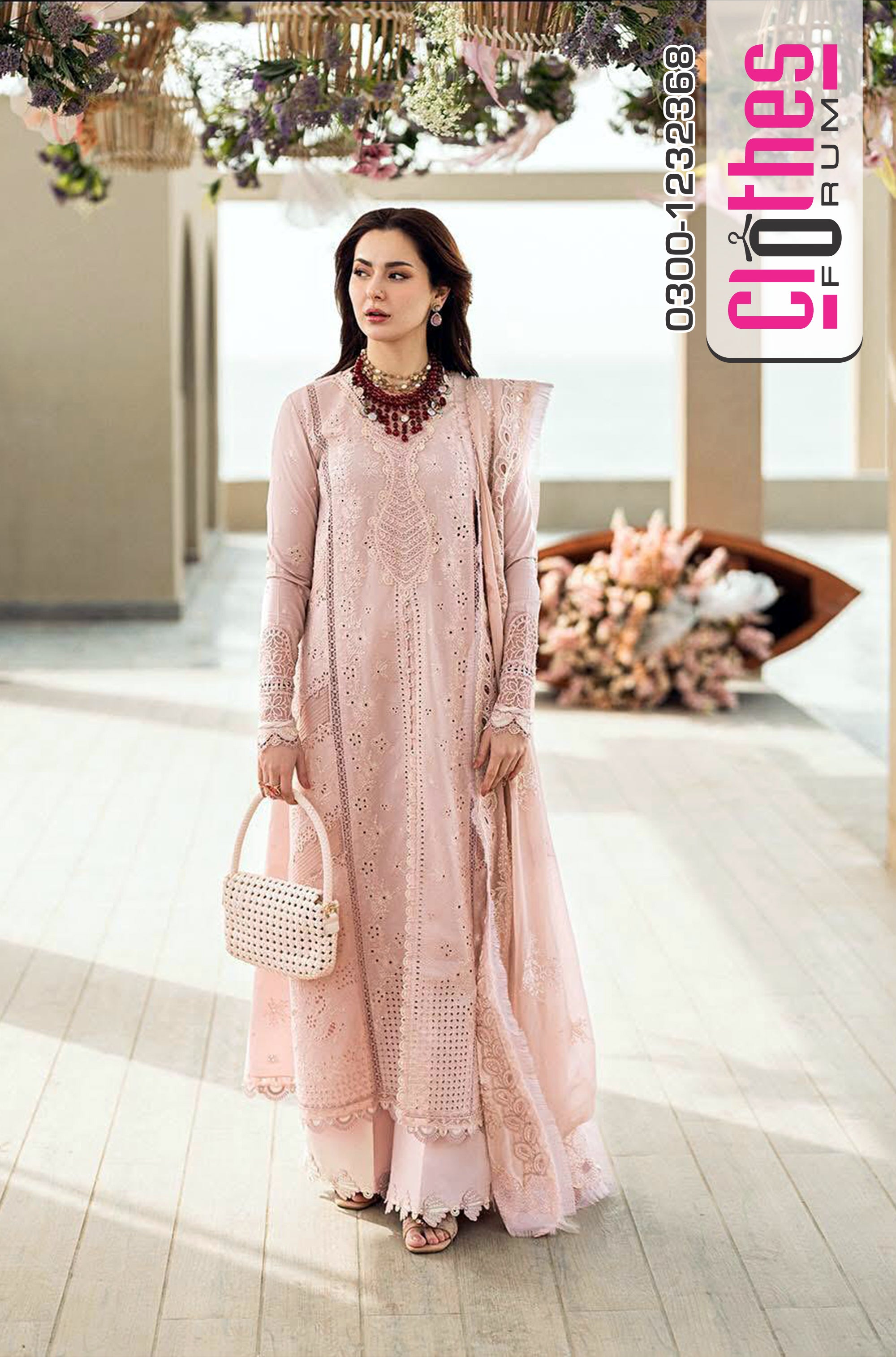 Qalamkar Luxury Lawn 2025 Blush Pink Embroidered Summer Formal Dress clothesforum Qalamkar Luxury Lawn 2025 Blush Pink Embroidered Summer Formal Dress clothesforum