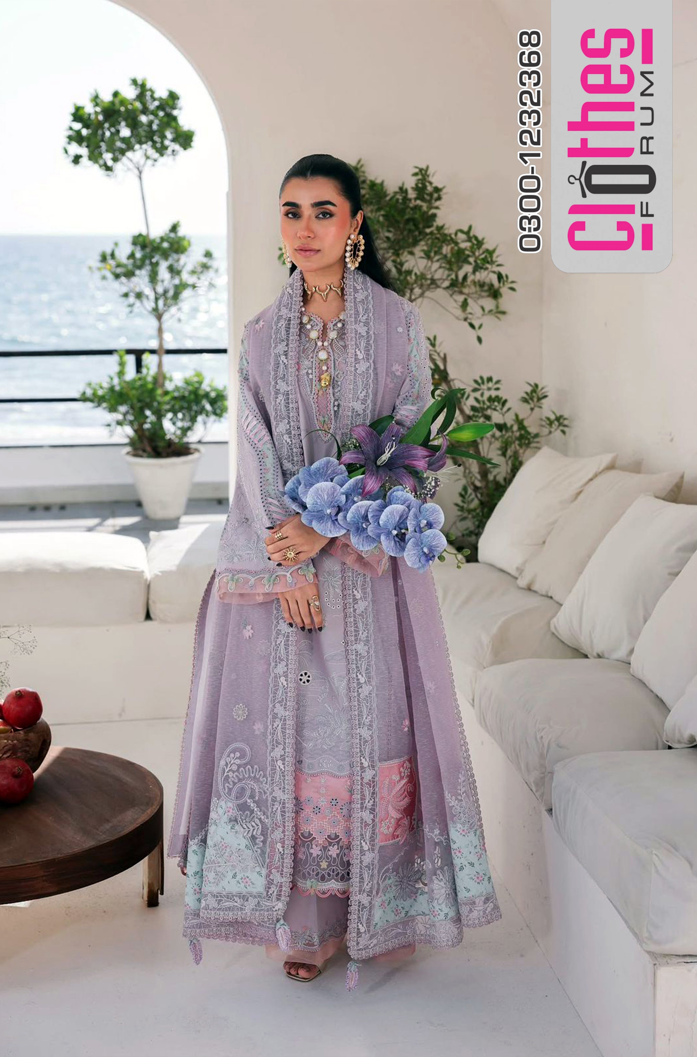 Qalamkar Olive Green Chikankari Lawn | Luxury Summer 2026 Collection