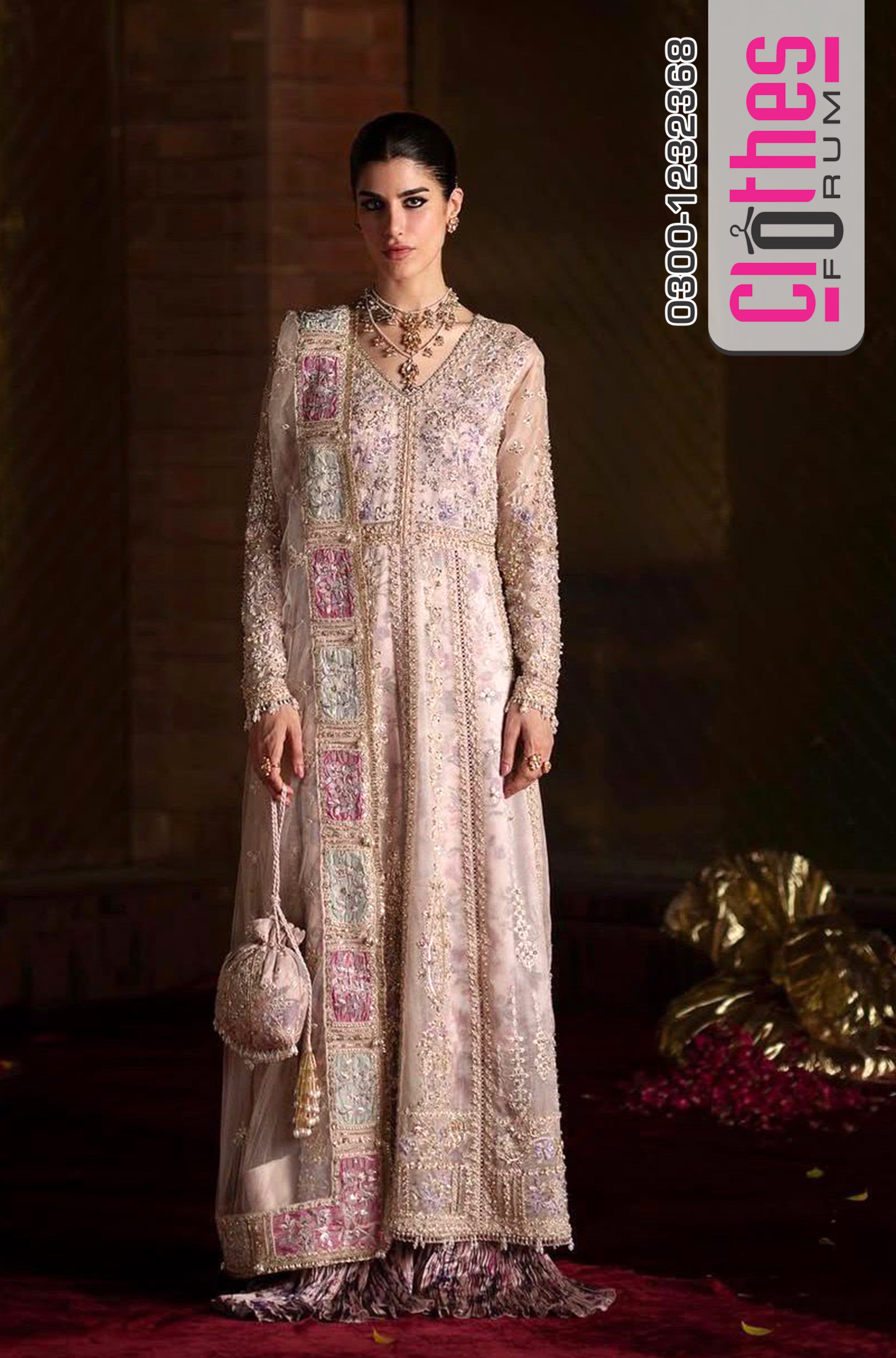 Saad Bin Shahzad Aysel Illic Pink Embroidered 3-Piece Luxury Dress