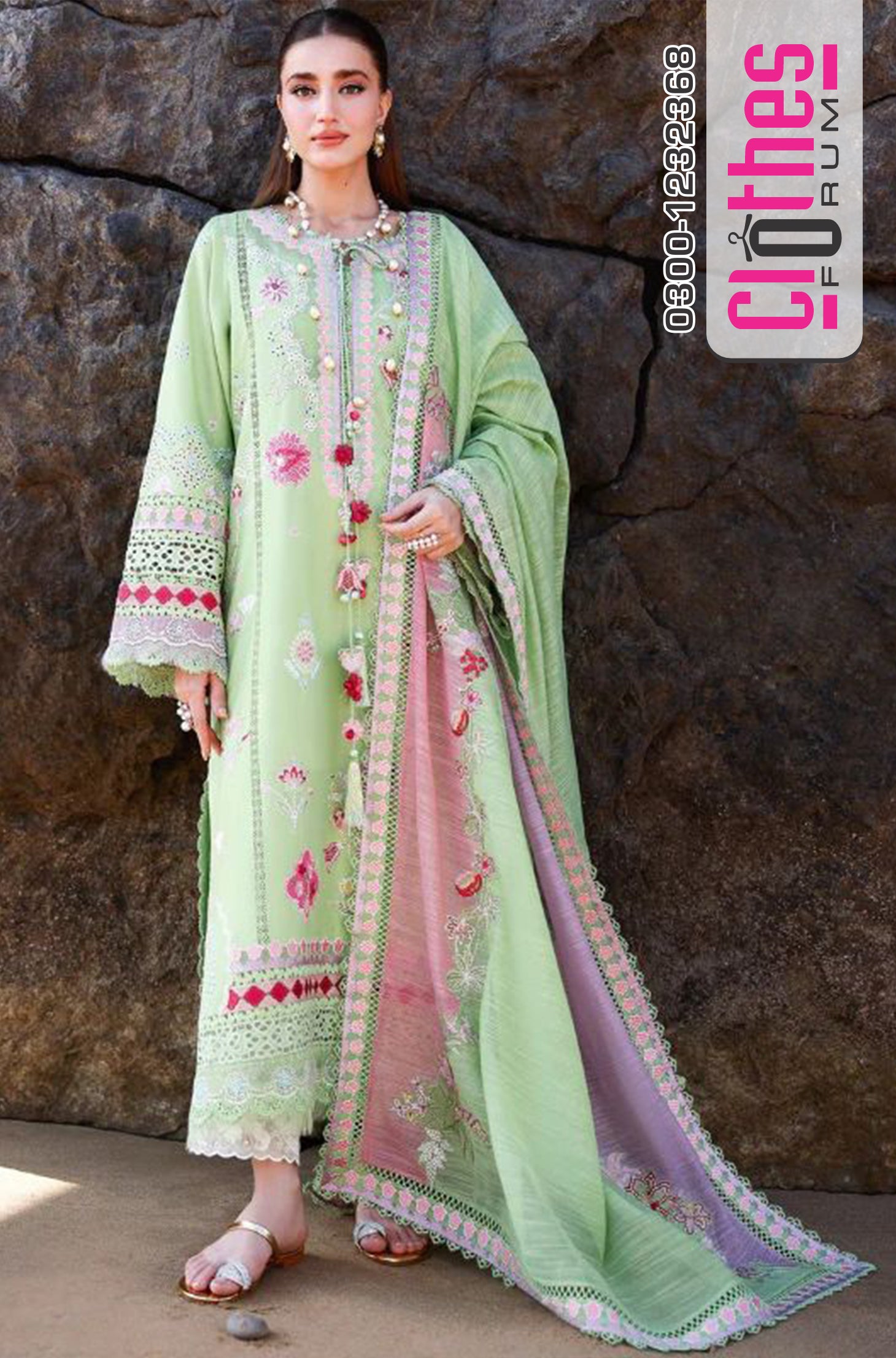 Saira Shakira Breeze Luxury Laser-Work Lawn | Embroidered 3PC
