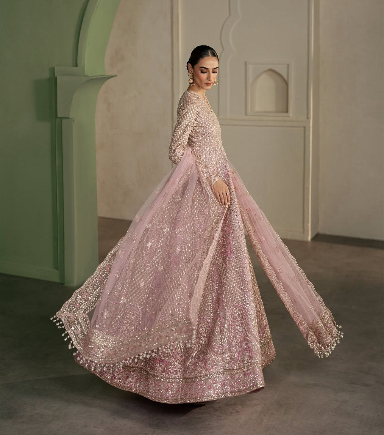 Ayzel Pink Chiffon Bridal Gown – Wedding Edition Luxury Couture