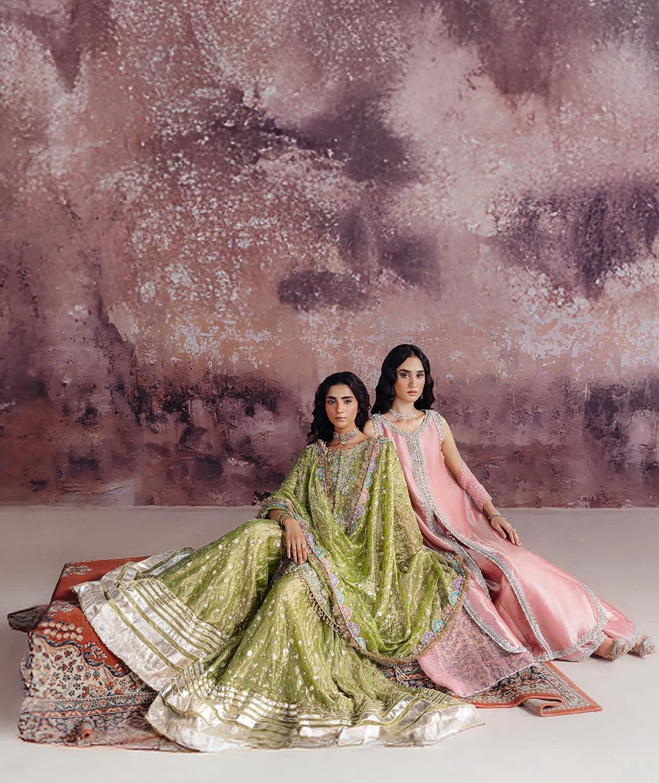 Sara Rohail Asghar Shadan – Pure Tissue Farshi Gharara Set | Handcrafted Zardozi Wedding Outfit