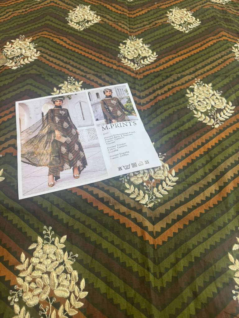 Maria B MPrint Unstitched 3-Piece Cambric Suit | Festive Wear Collection