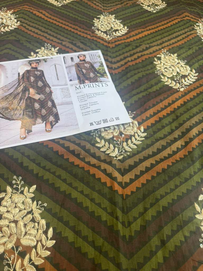 Maria B MPrint Unstitched 3-Piece Cambric Suit | Festive Wear Collection