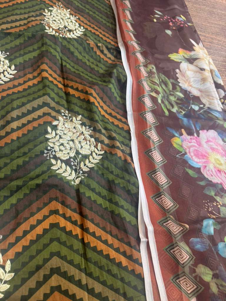 Maria B MPrint Unstitched 3-Piece Cambric Suit | Festive Wear Collection