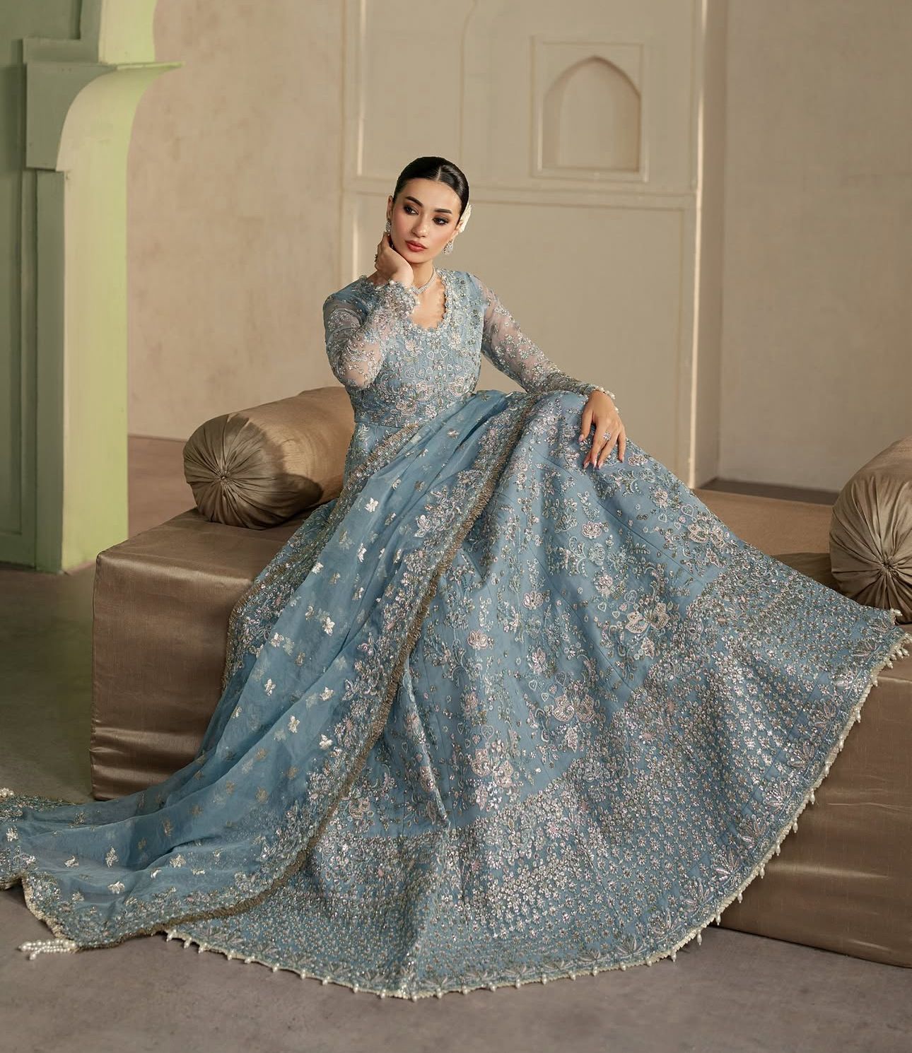 Ayzel Sky Chiffon Bridal Dress – Luxury Wedding Edition for Elegant Brides