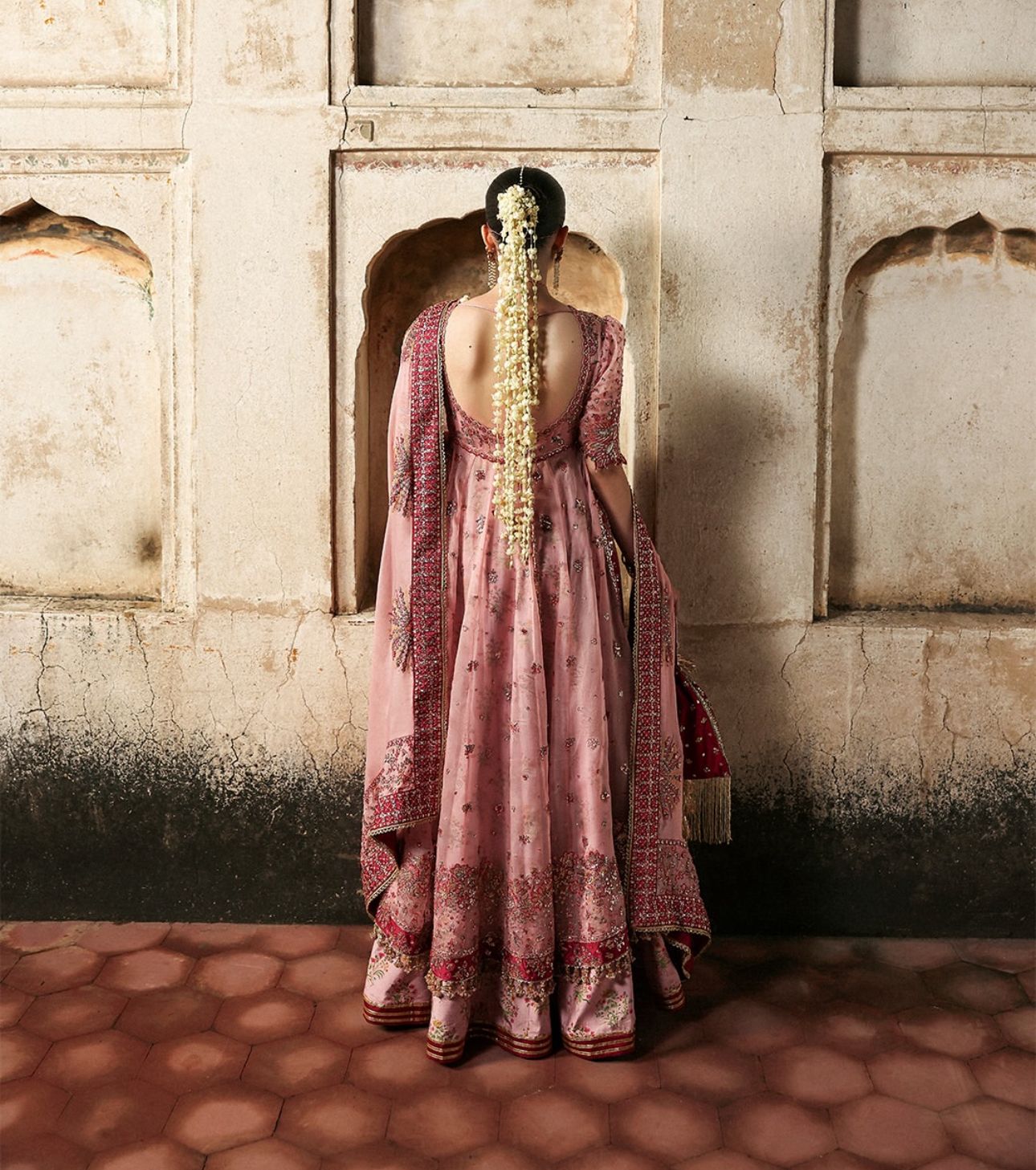 Hussain Rehar Massarat Sky Organza Ensemble – Luxury Formal Wear