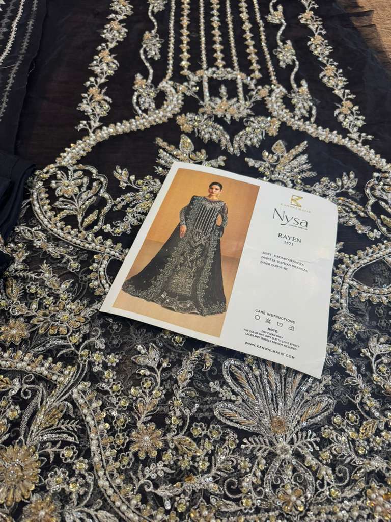 Kanwal Malik Black Kathan Organza Bridal Ensemble – Bold Luxury Wedding Edition