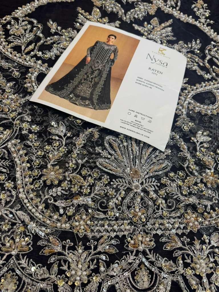Kanwal Malik Black Kathan Organza Bridal Ensemble – Bold Luxury Wedding Edition