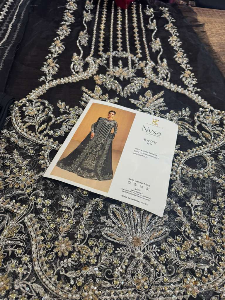 Kanwal Malik Black Kathan Organza Bridal Ensemble – Bold Luxury Wedding Edition