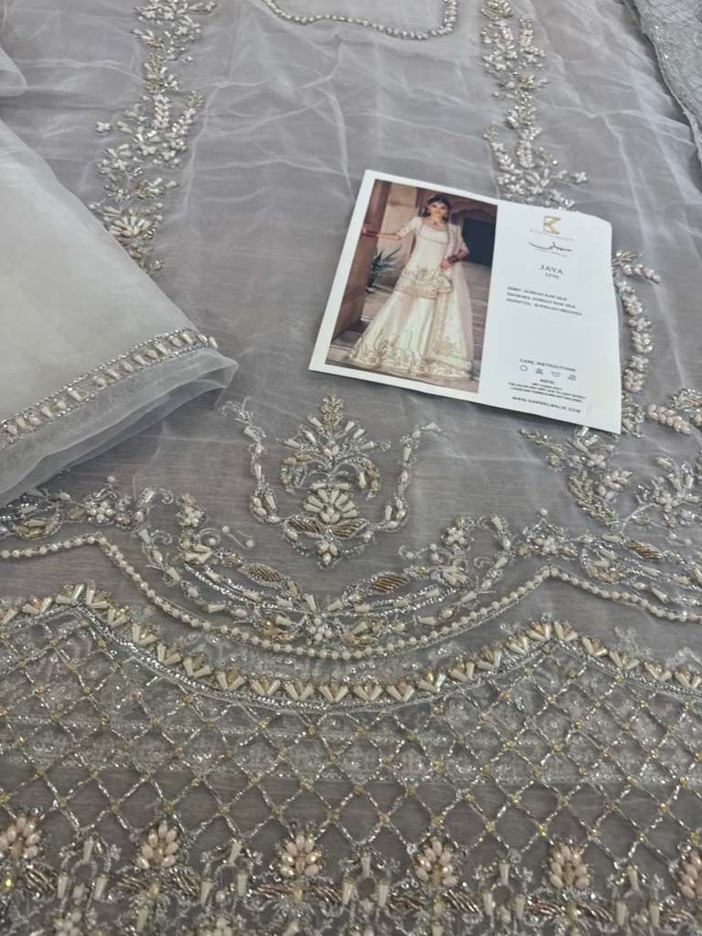 Kanwal Malik Ivory Luxury Edition – Korean Silk Embroidered Formal Set