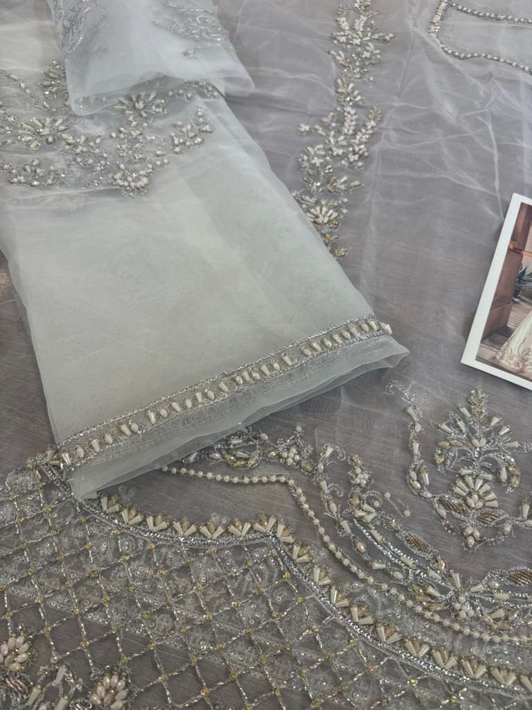 Kanwal Malik Ivory Luxury Edition – Korean Silk Embroidered Formal Set