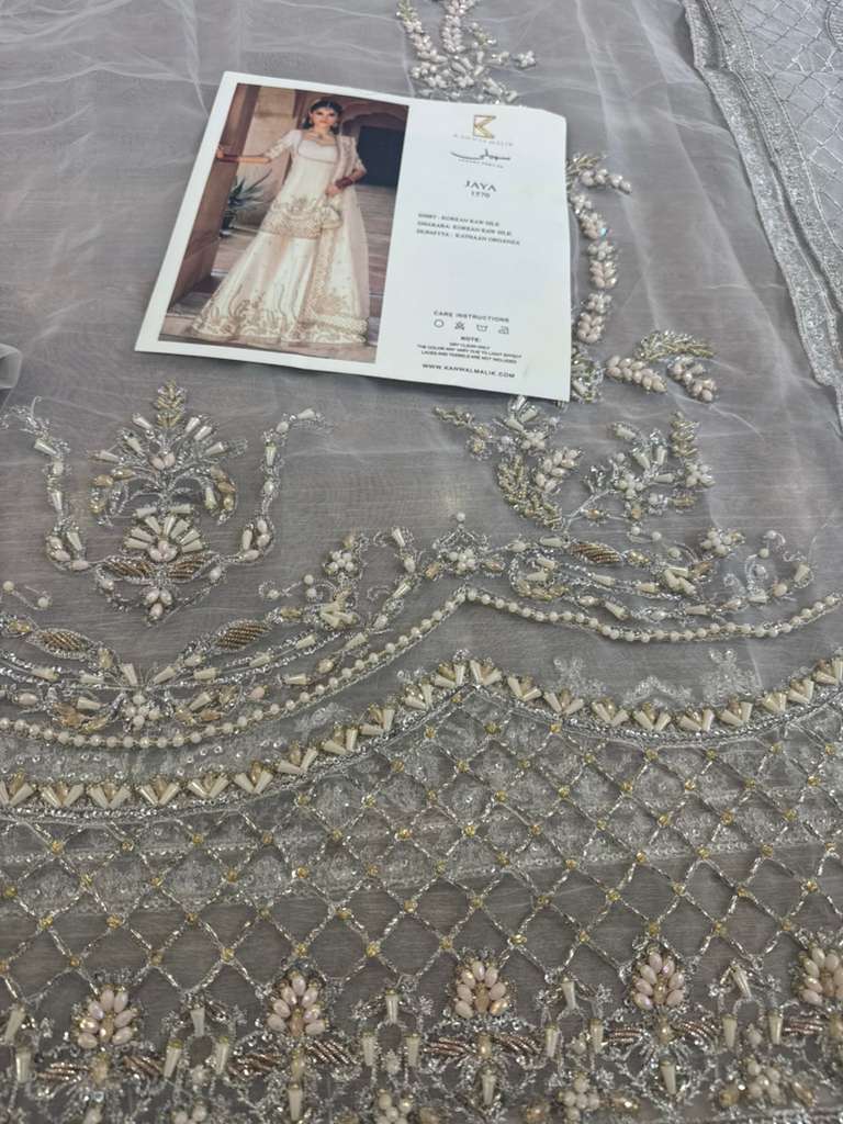 Kanwal Malik Ivory Luxury Edition – Korean Silk Embroidered Formal Set