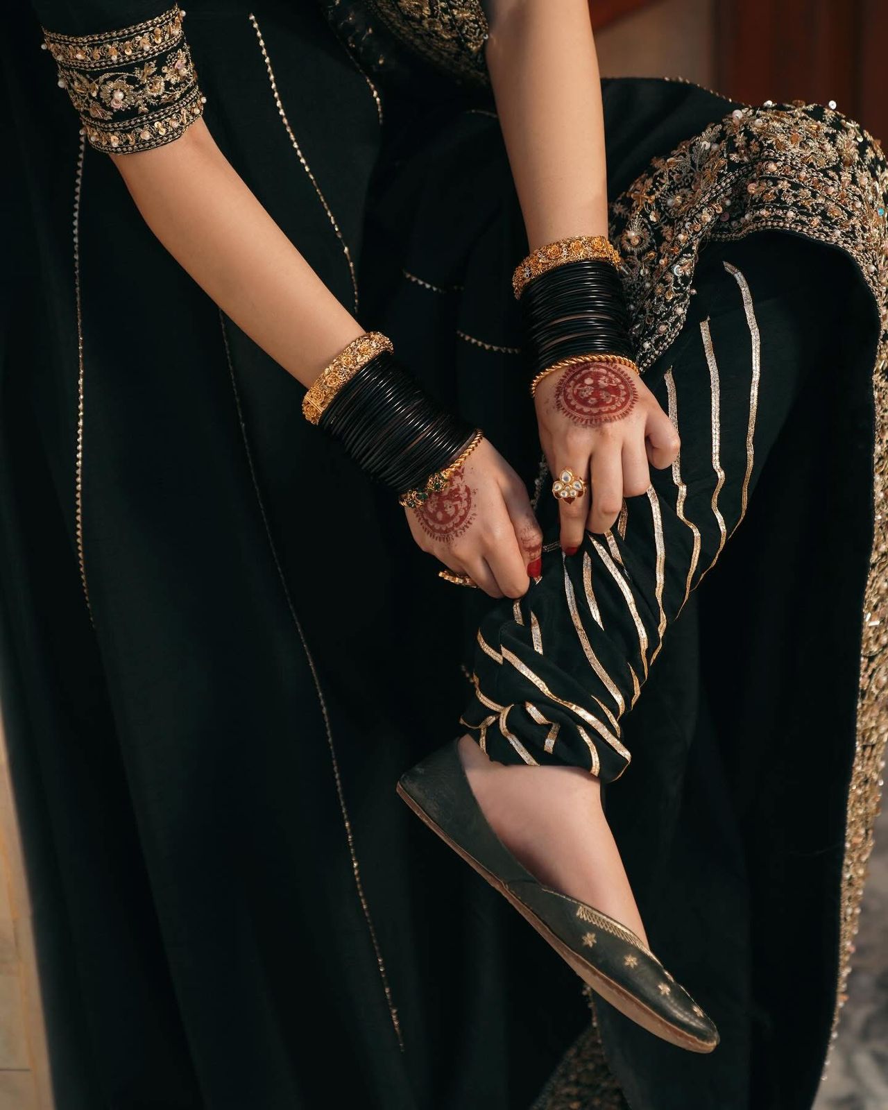 Kanwal Malik Black Wedding Edition Pishwas – Elegant Korean Silk Ensemble