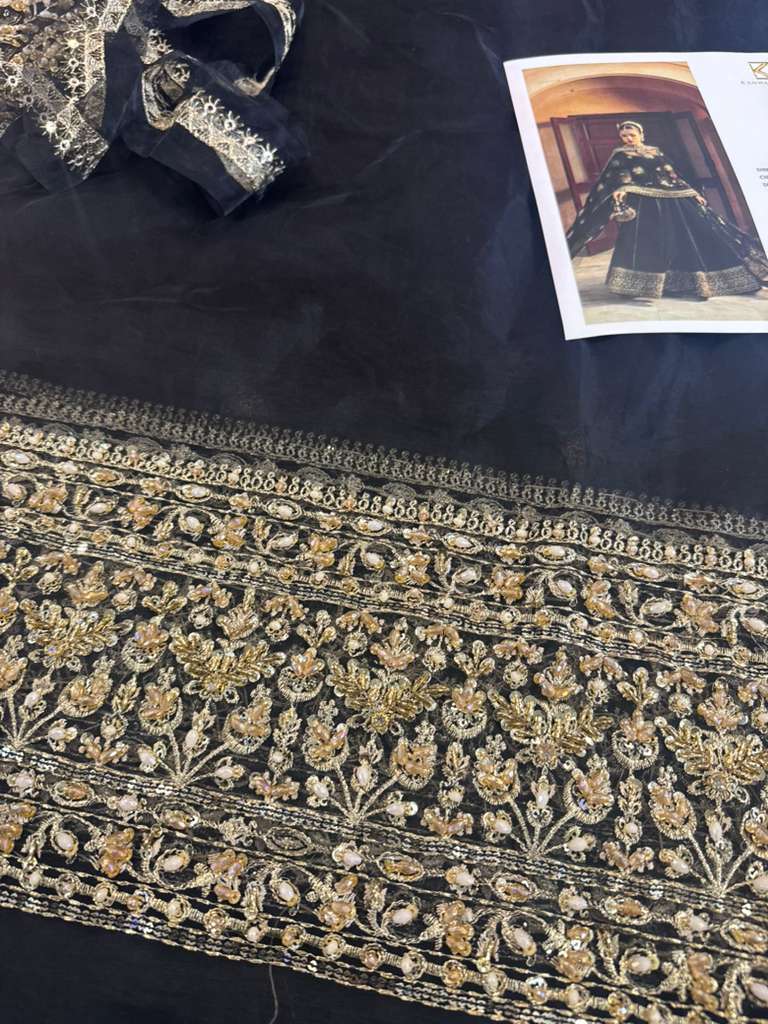 Kanwal Malik Black Wedding Edition Pishwas – Elegant Korean Silk Ensemble