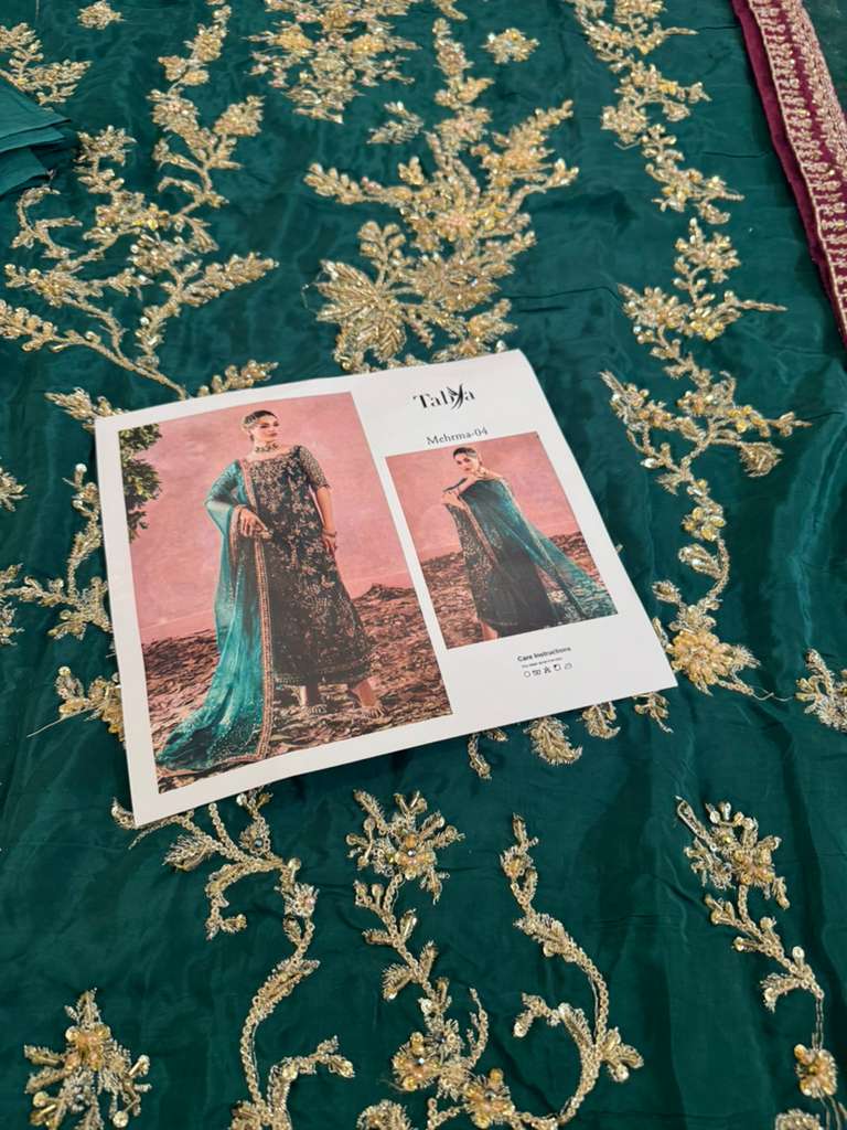 Tabya Mehrma Wedding Edition – Pure Sheesha Silk Green Formal Ensemble