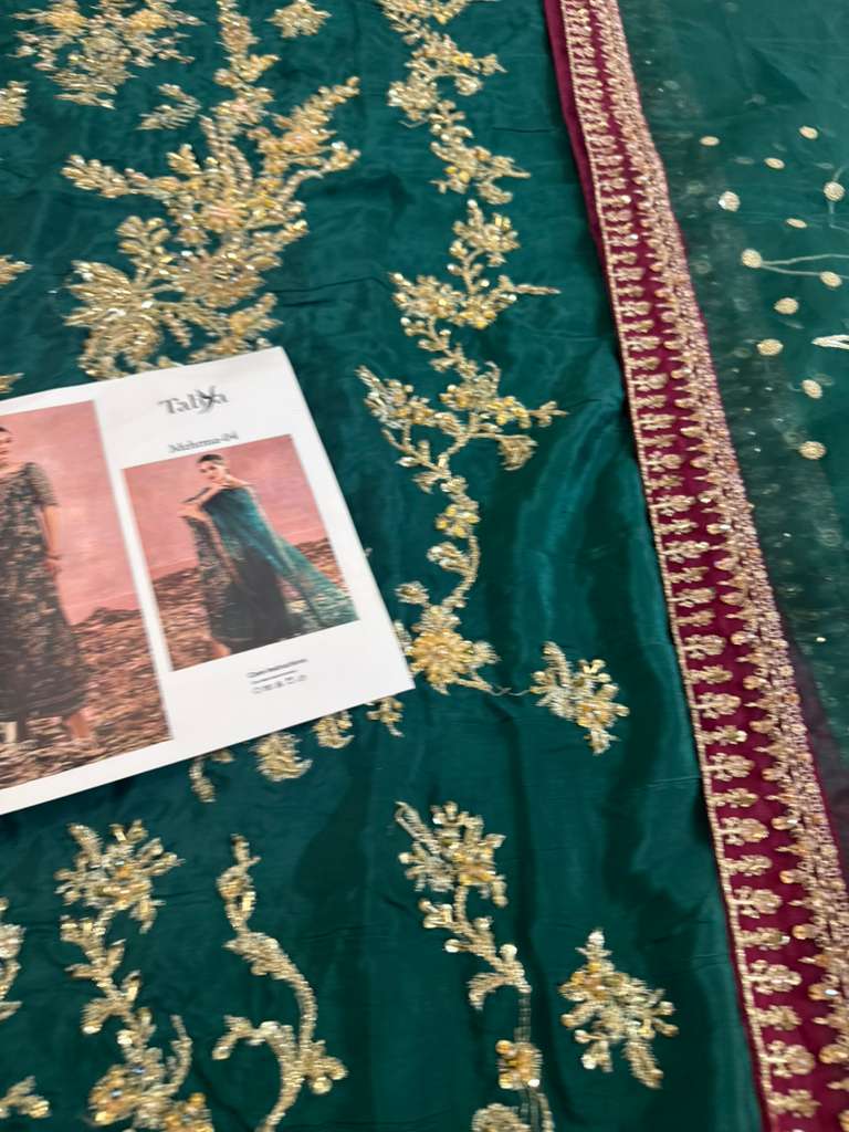 Tabya Mehrma Wedding Edition – Pure Sheesha Silk Green Formal Ensemble