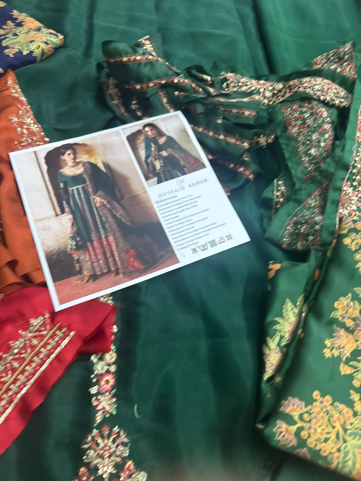 Hussain Rehar Massarat Meherunissa – Emerald Green Embroidered Raw Silk Formal Suit