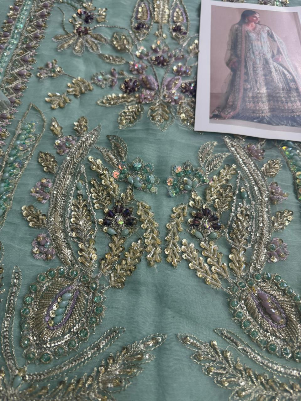 Saad Bin Shahzad Turquoise Embellished Sharara Set – Luxury Wedding Edition