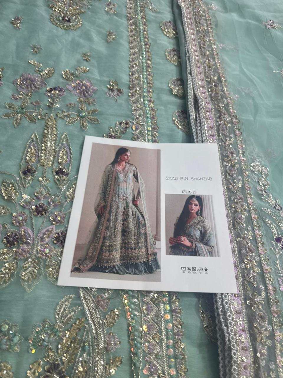 Saad Bin Shahzad Turquoise Embellished Sharara Set – Luxury Wedding Edition