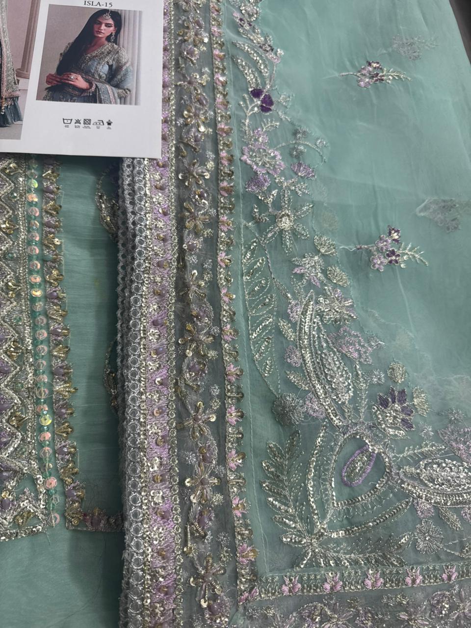 Saad Bin Shahzad Turquoise Embellished Sharara Set – Luxury Wedding Edition