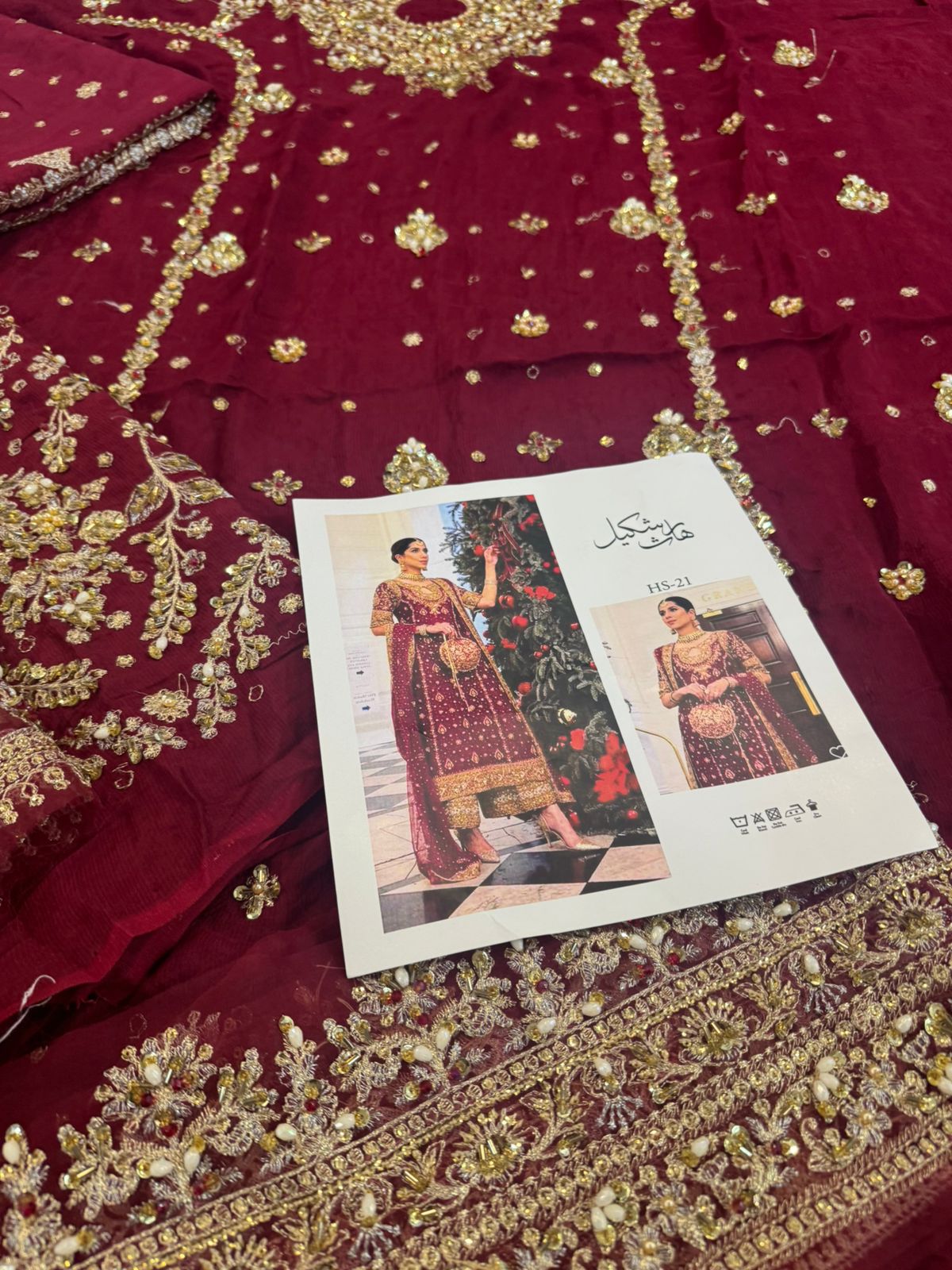 Haris Shakeel Luxury Embroidered Silk Dress – Ready-to-Wear Party Edition