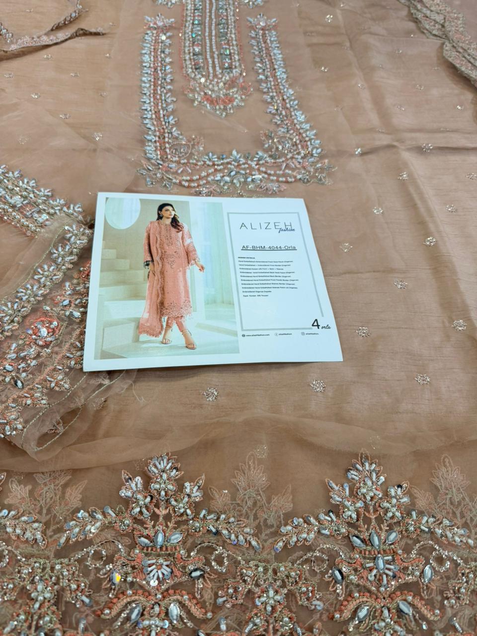 Alizeh Blush Pink Embroidered Formal Suit | Luxury Organza 3-Piece Dress