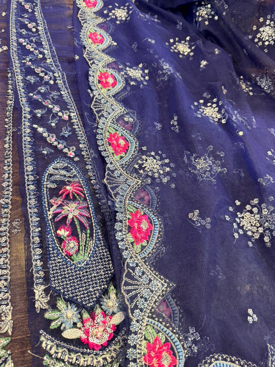 Republic Womenswear Pastel Net Gown | Luxury Embroidered Formal Dress