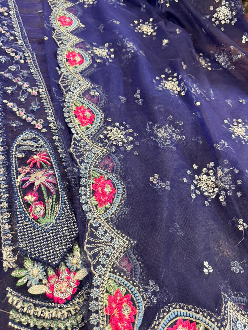 Republic Womenswear Pastel Net Gown | Luxury Embroidered Formal Dress