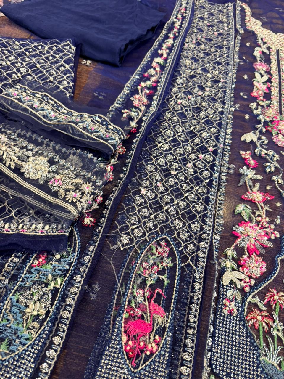 Republic Womenswear Pastel Net Gown | Luxury Embroidered Formal Dress