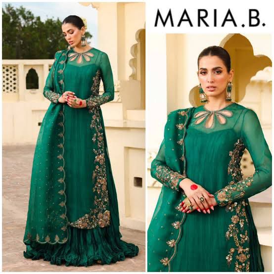 Maria B – Zamrood Ara Emerald Green Wedding Ensemble