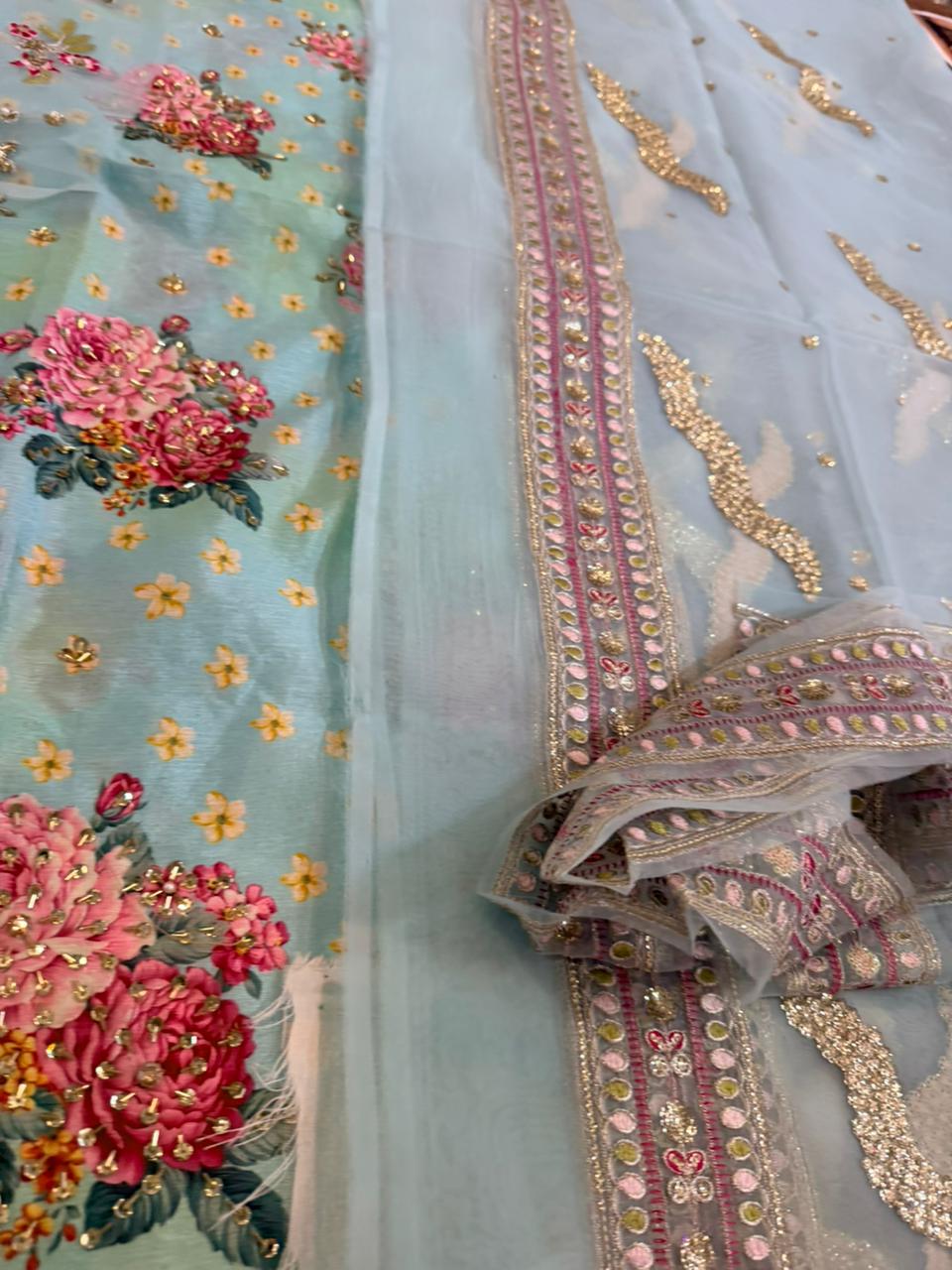 Faiza Saqlain – Rosabella Sea Green Wedding Ensemble